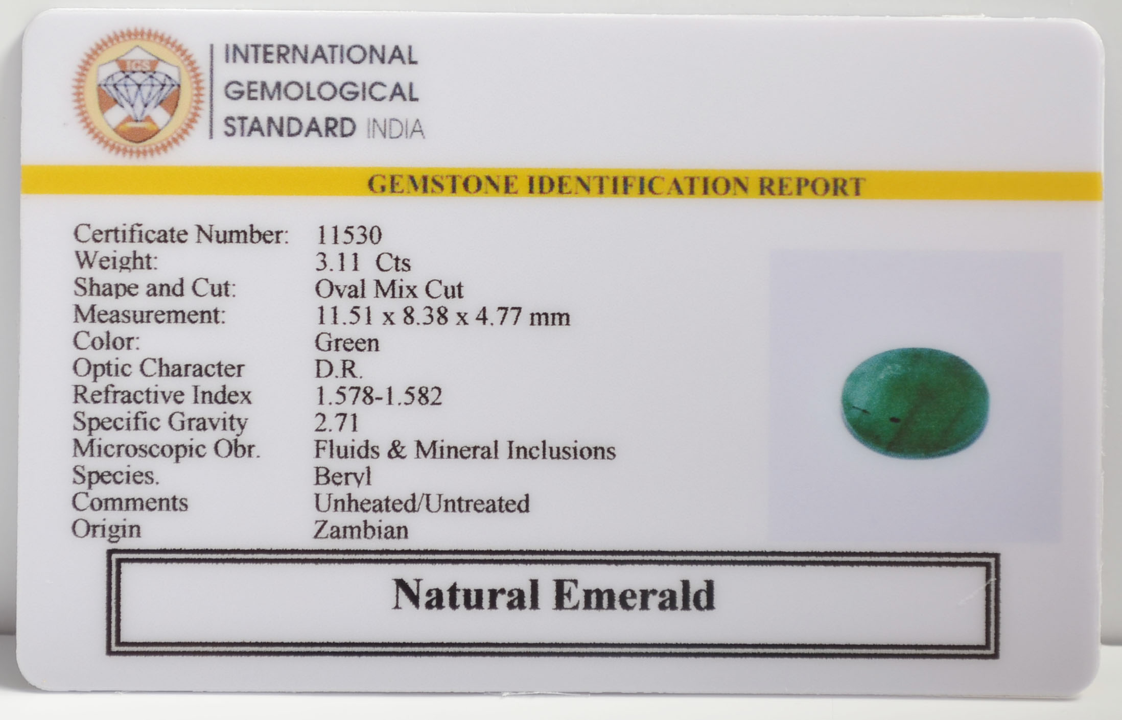 EMR22641 2 EMERALD 3.11 Ct.