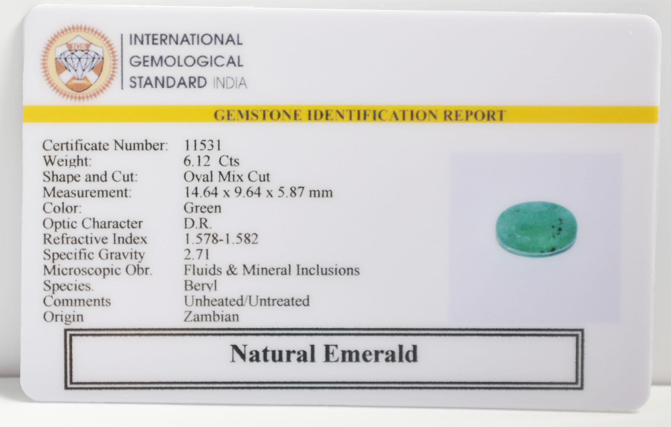EMR22642 2 EMERALD 6.12 Ct.