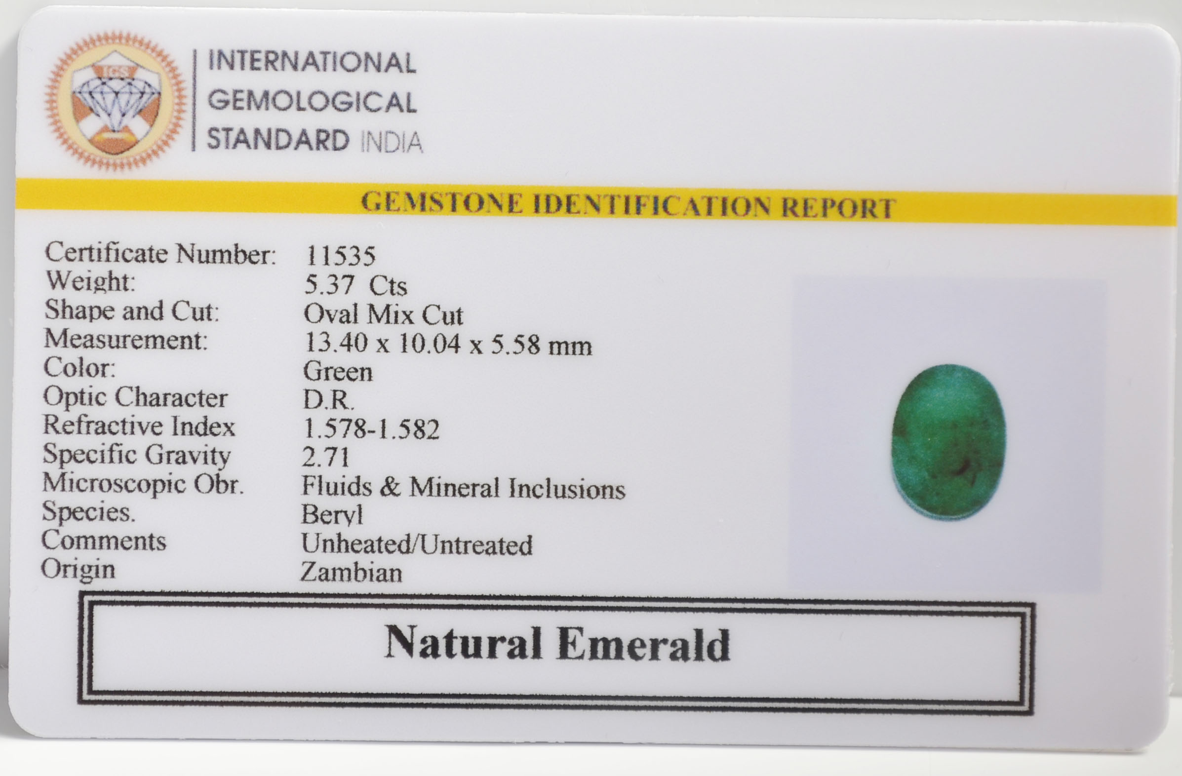 EMR22644 2 EMERALD 5.37 Ct.