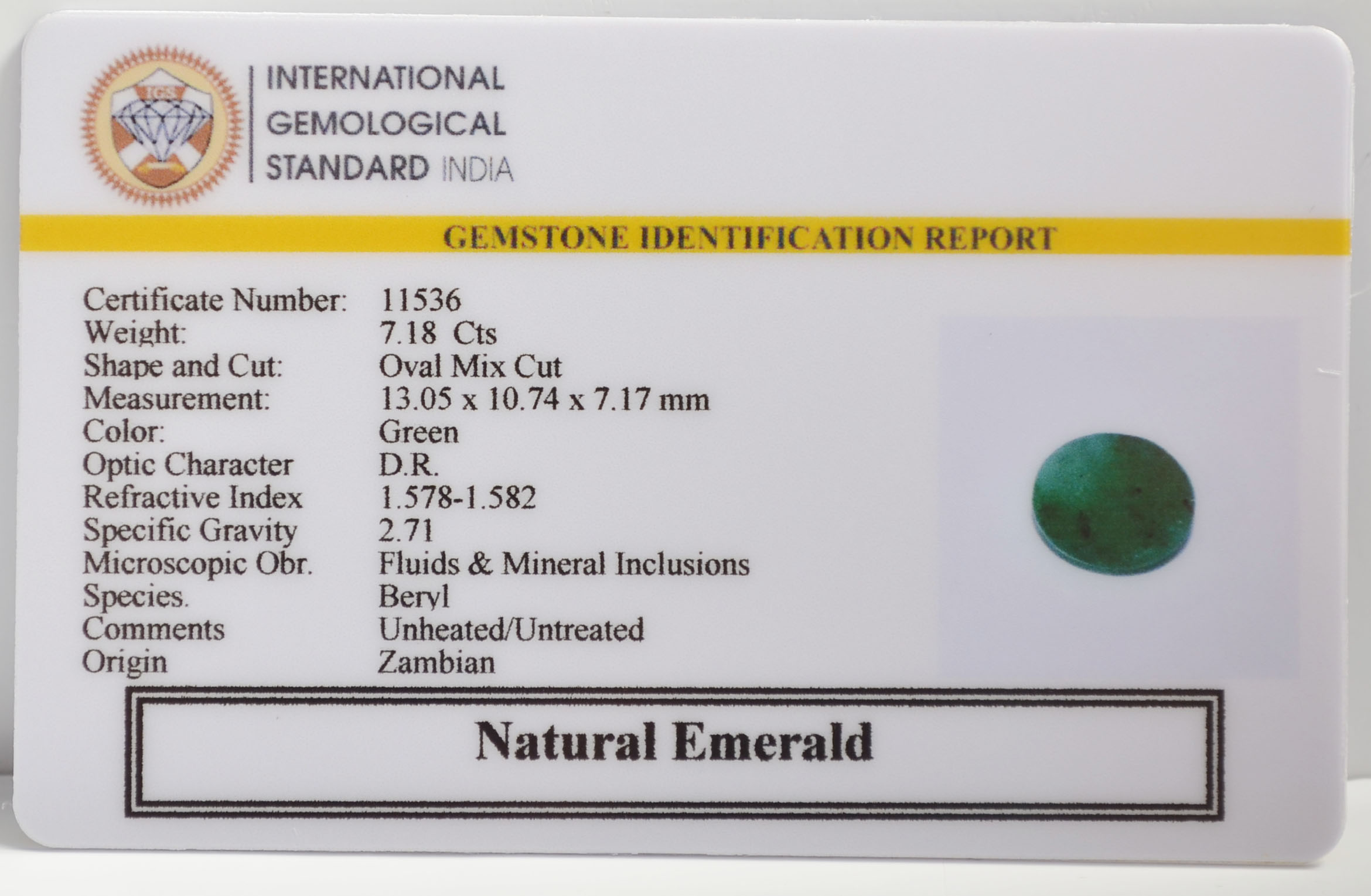 EMR22645 2 EMERALD 7.18 Ct.