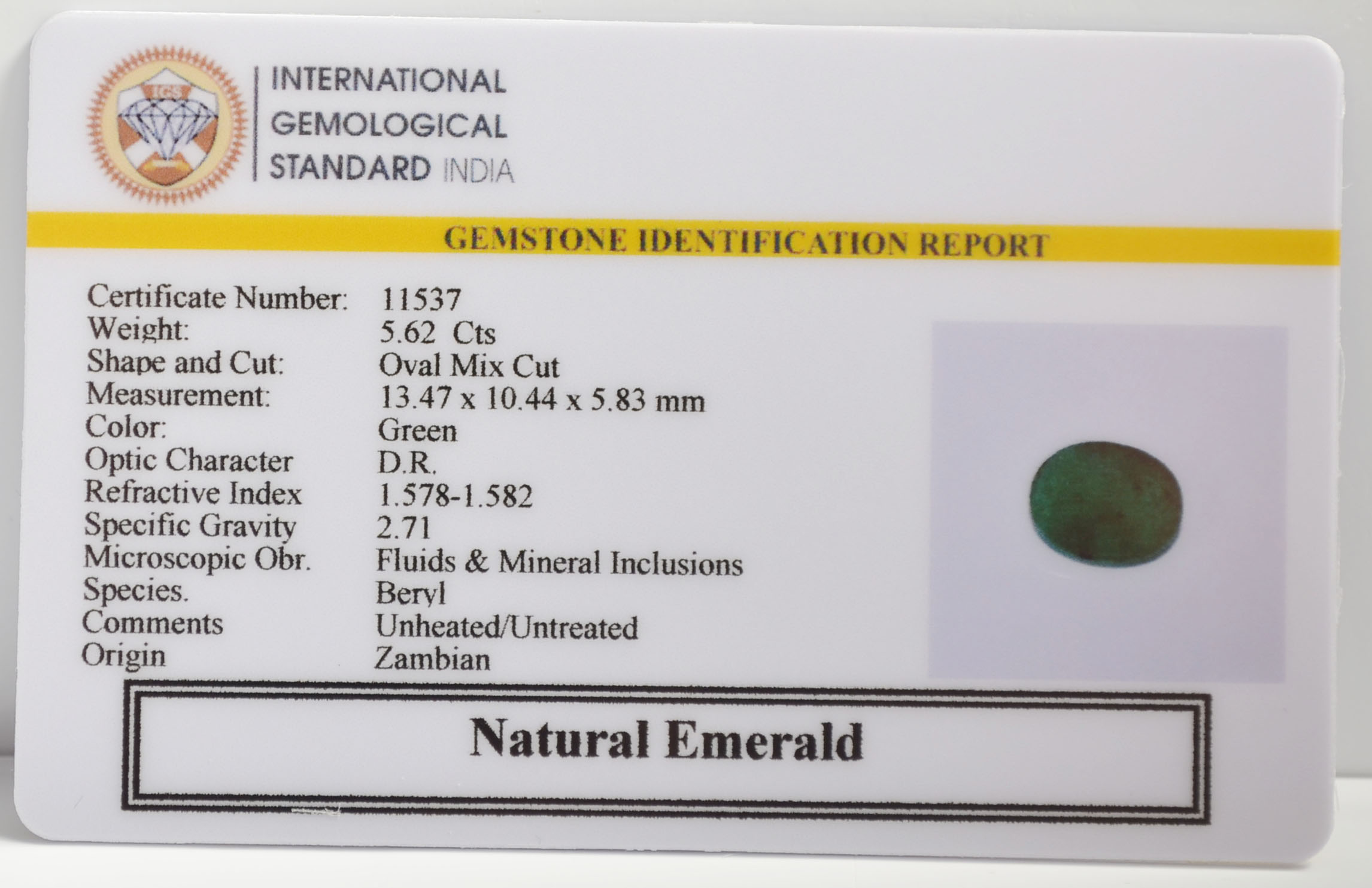 EMR22646 2 EMERALD 5.62 Ct.