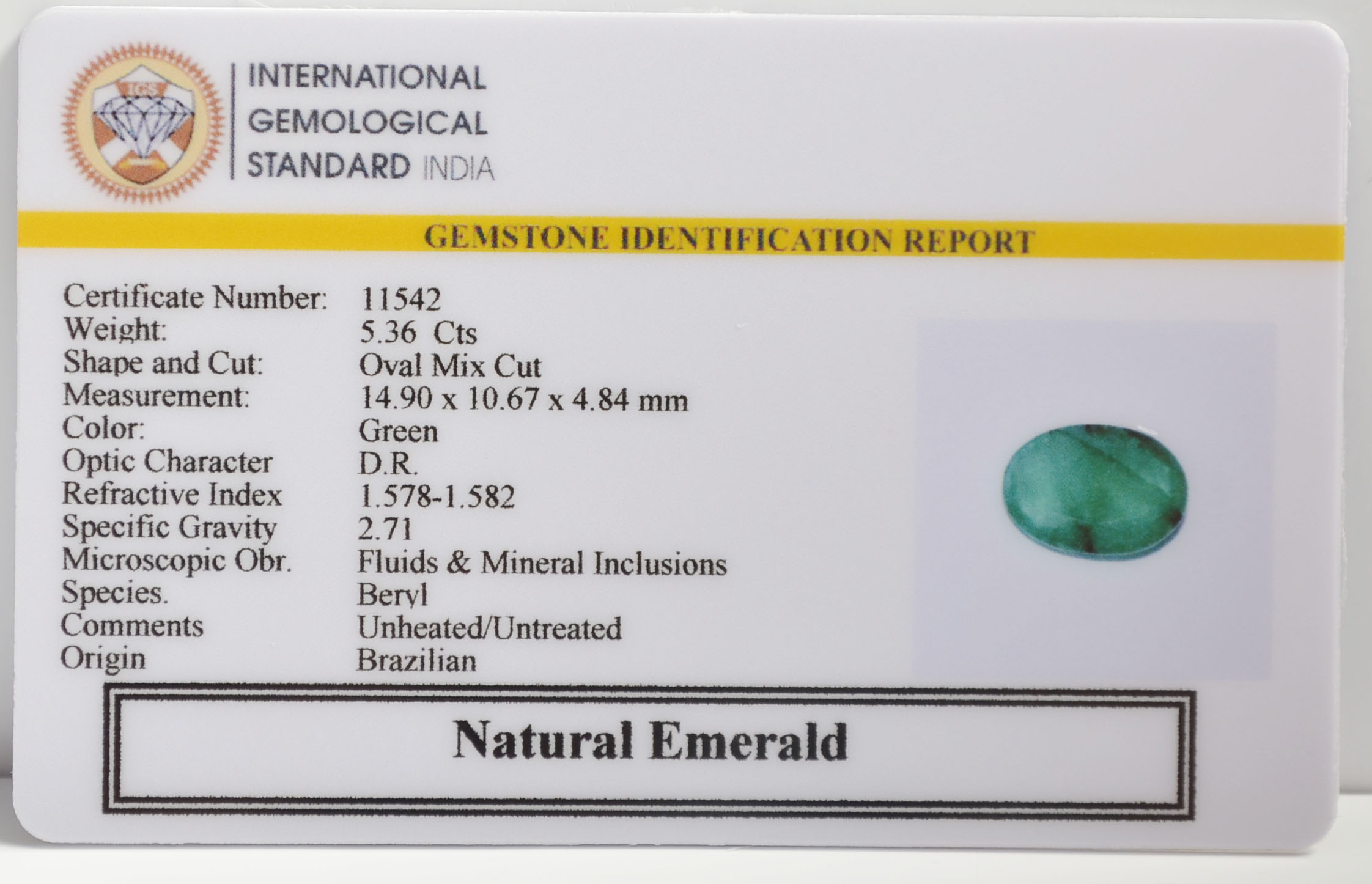 EMR22649 2 EMERALD 5.36 Ct.