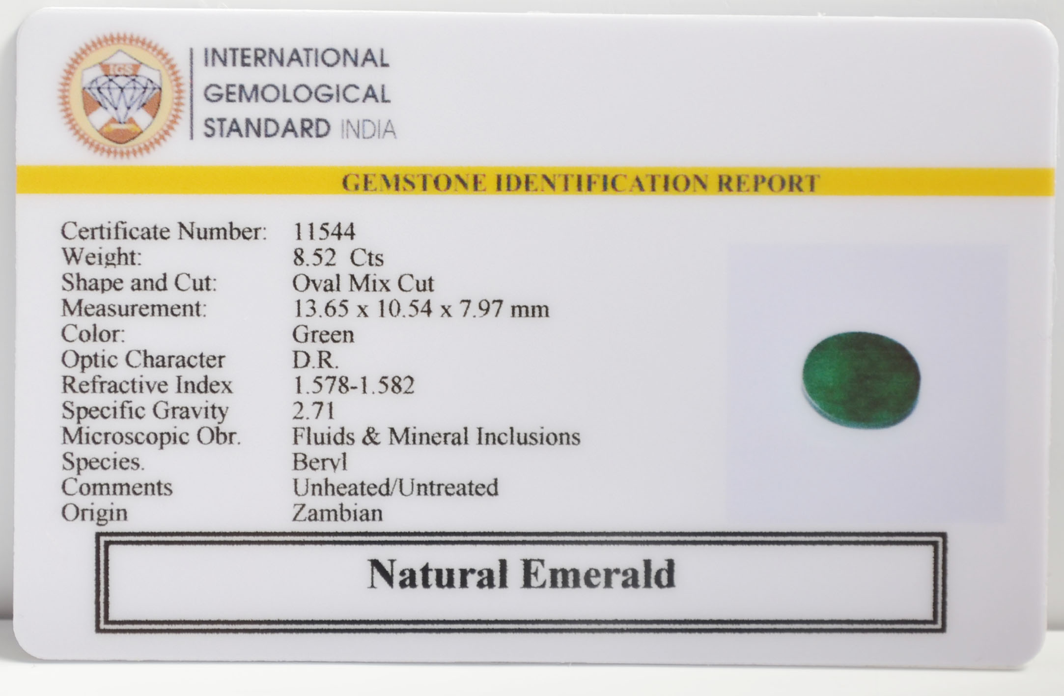 EMR22651 2 EMERALD 8.52 Ct.