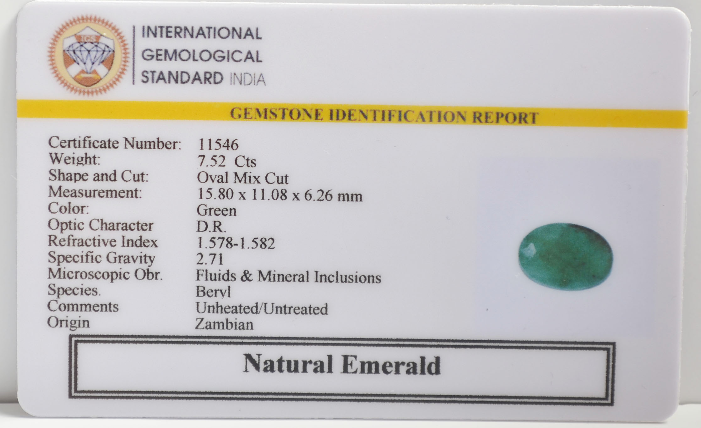EMR22652 2 EMERALD 7.52 Ct.