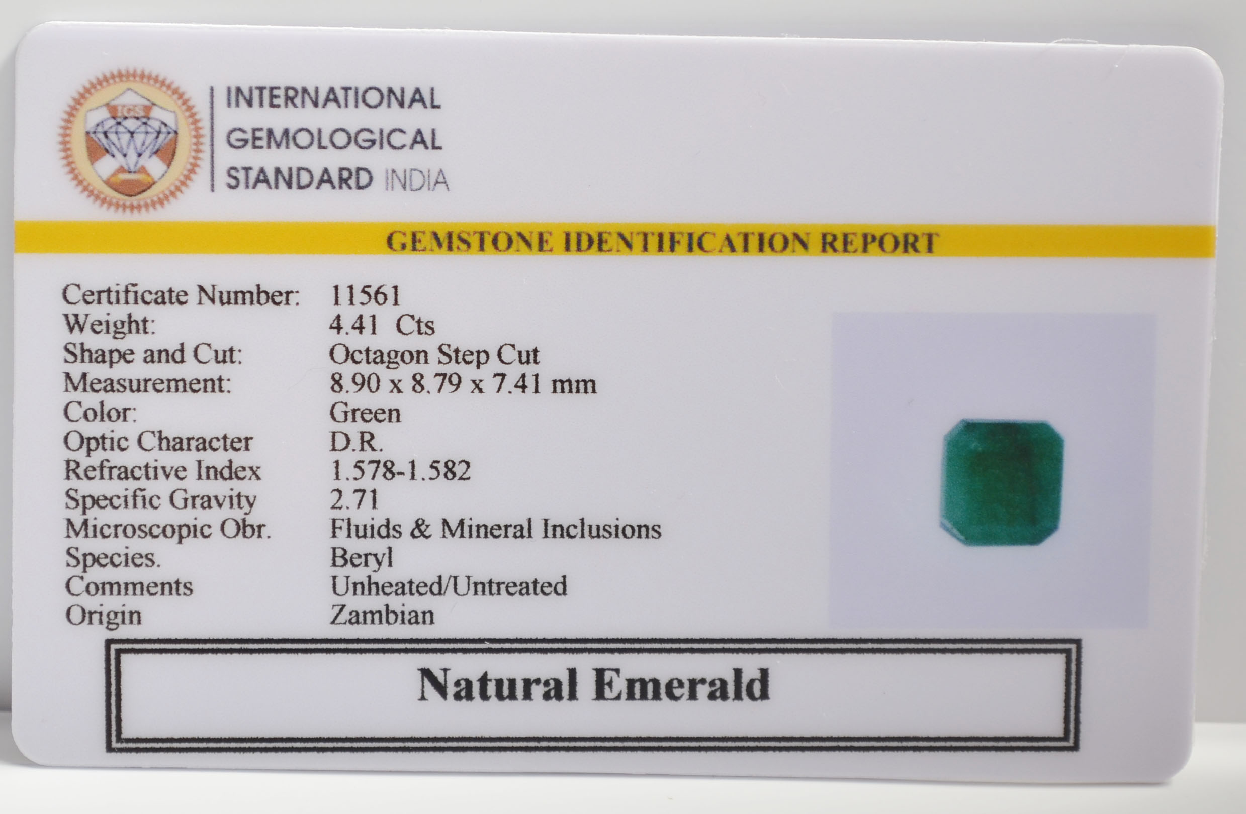 EMR22654 2 EMERALD 4.41 Ct.