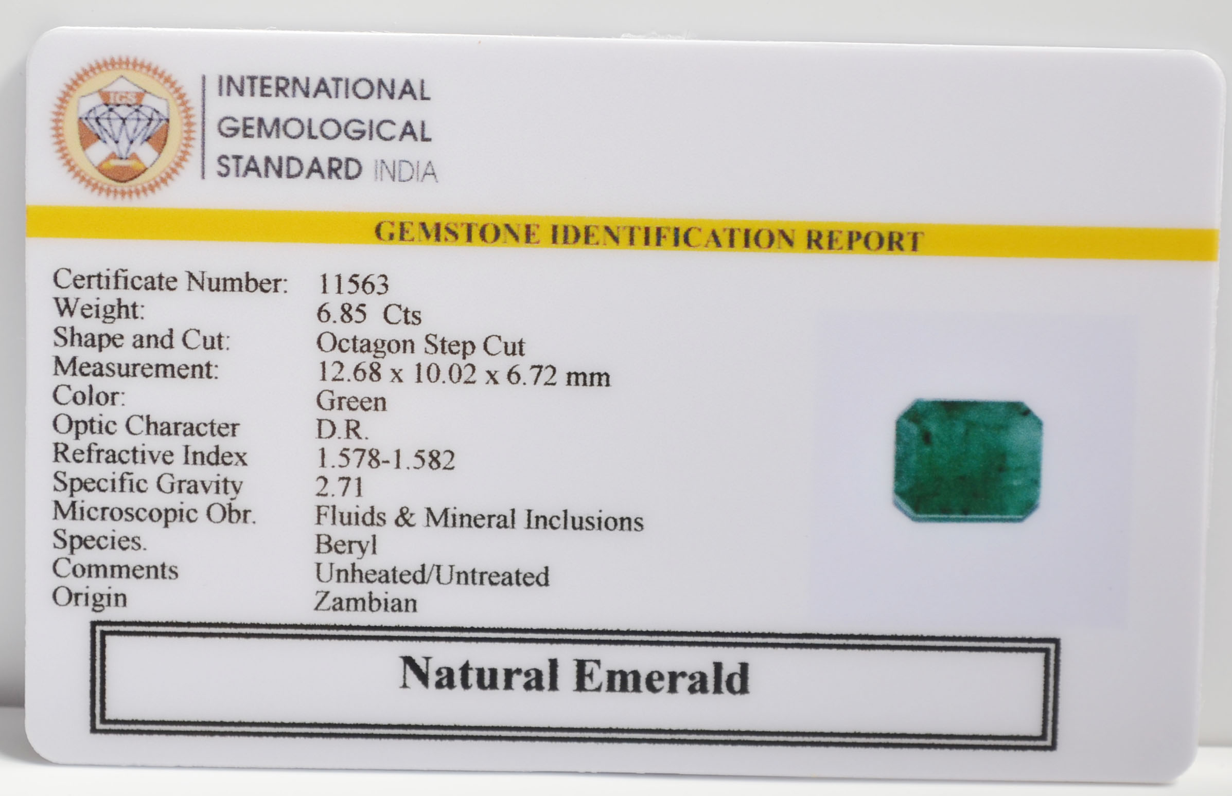 EMR22656 2 EMERALD 6.85 Ct.