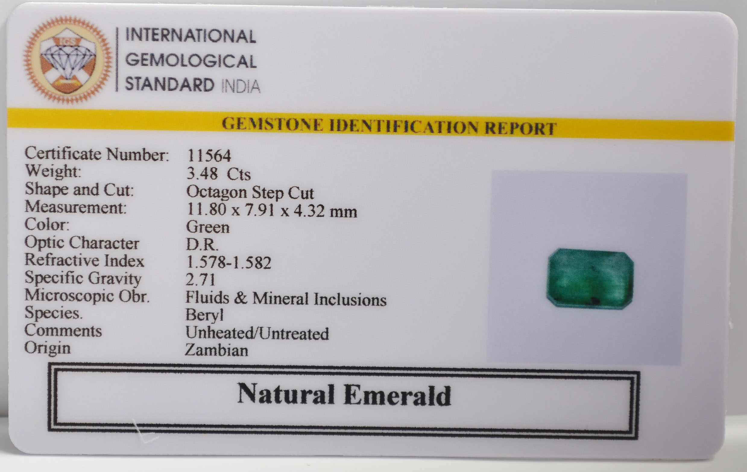 EMR22657 2 EMERALD 3.48 Ct.