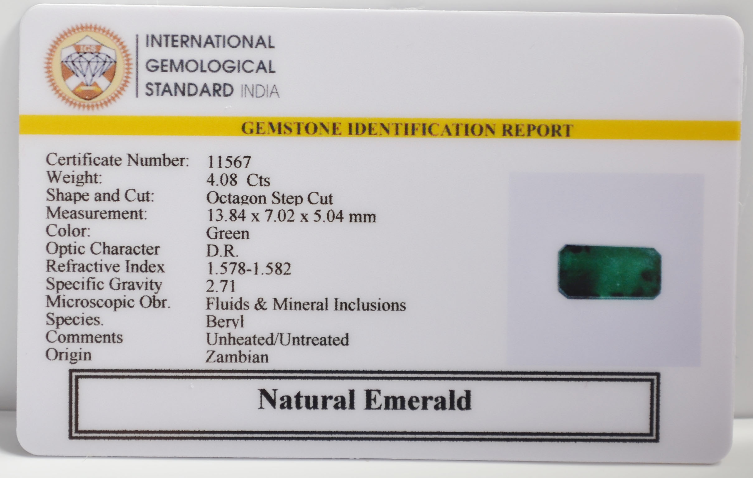 EMR22659 2 EMERALD 4.08 Ct.