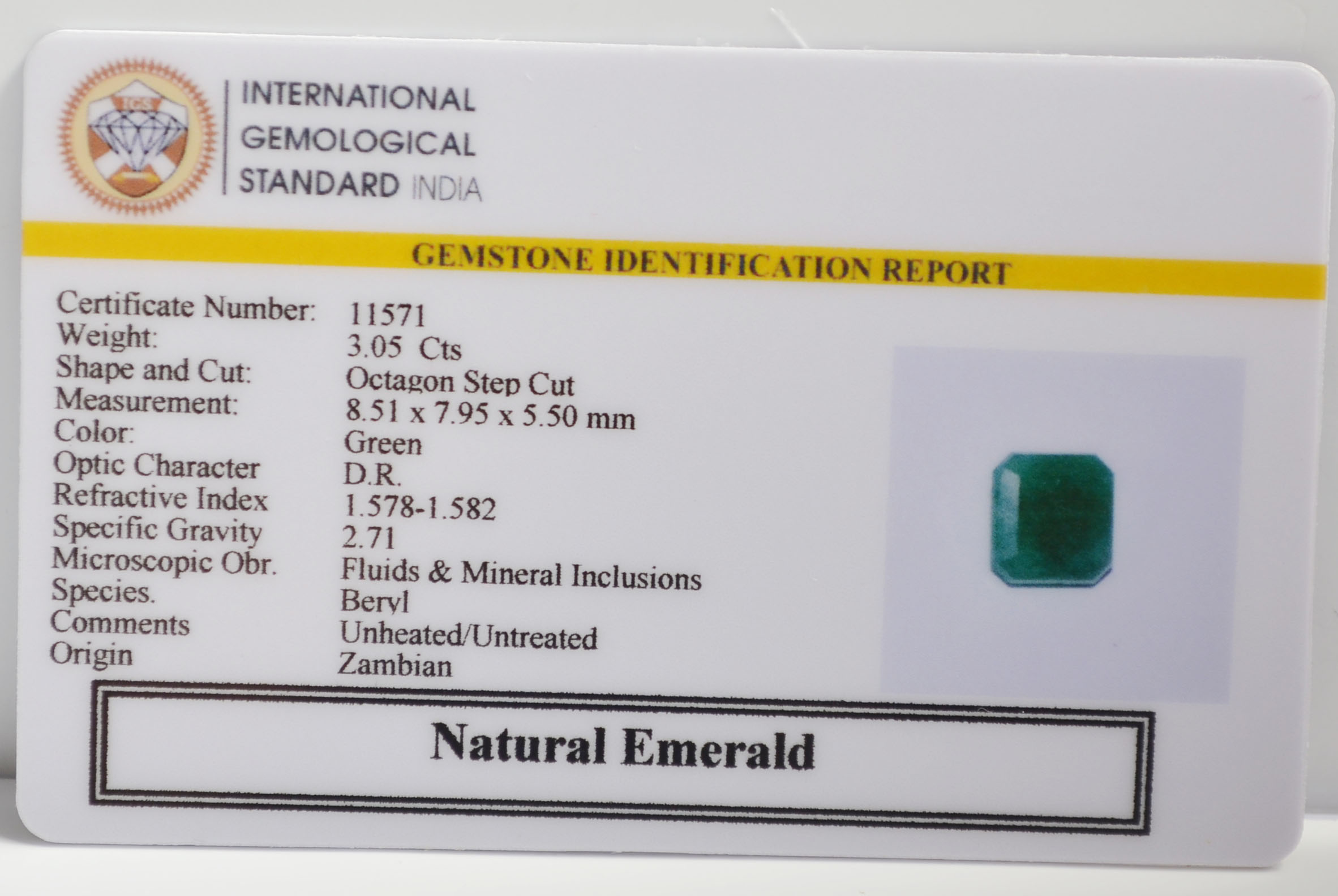 EMR22662 2 EMERALD 3.05 Ct.