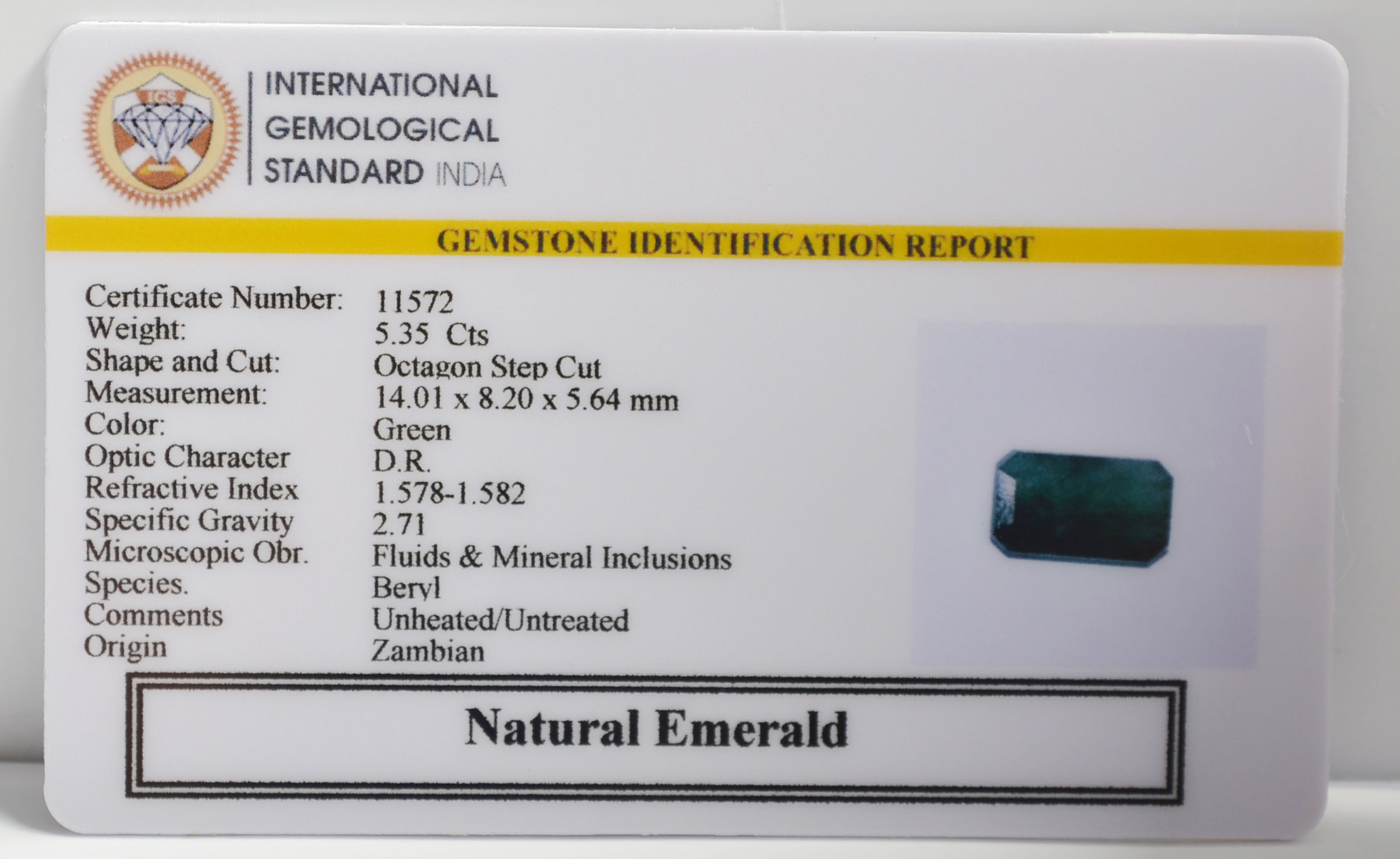 EMR22663 2 EMERALD 5.35 Ct.