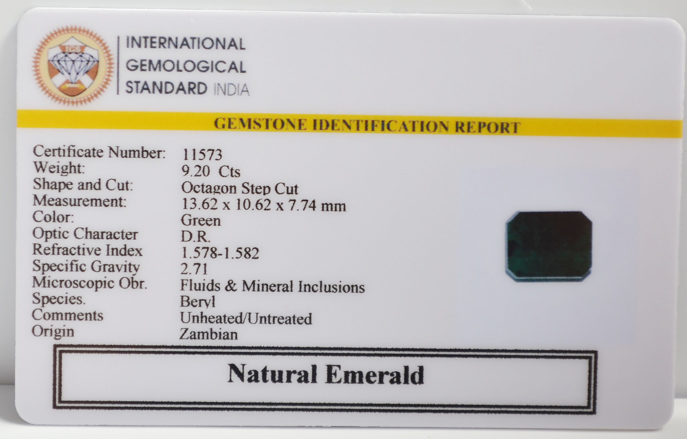 EMR22664 2 EMERALD 9.2 Ct.