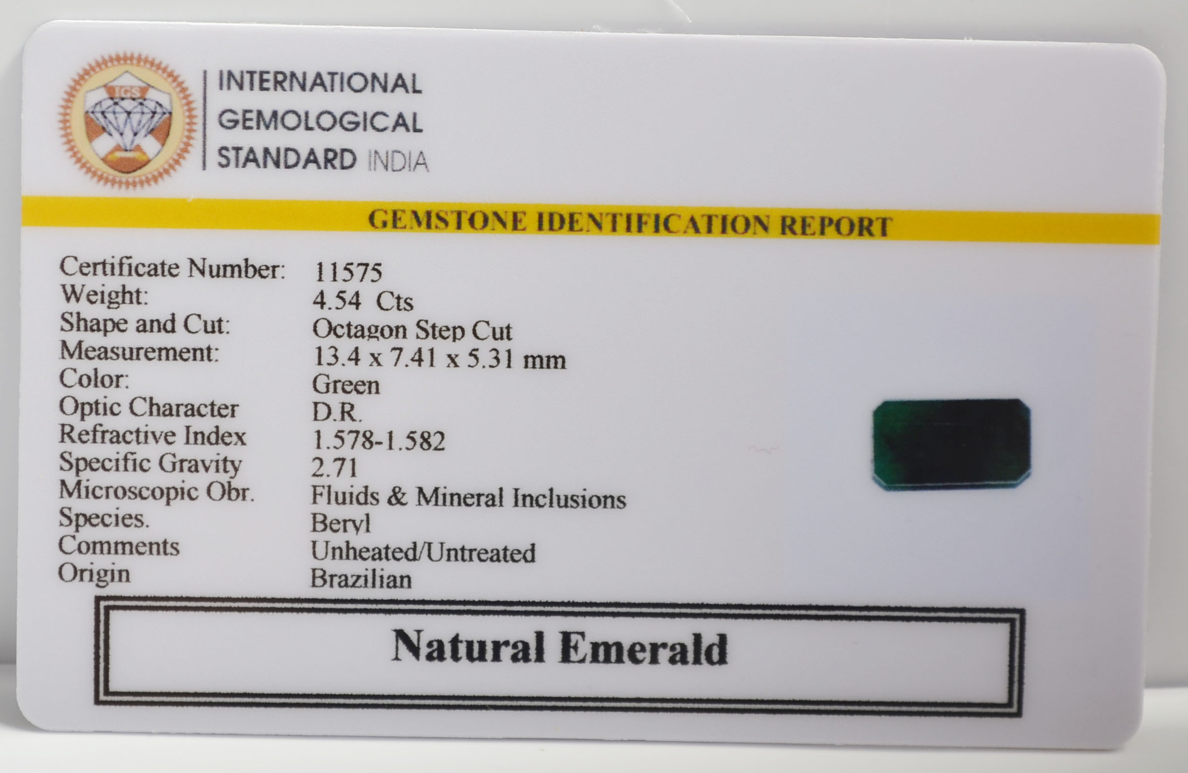 EMR22666 2 EMERALD 4.54 Ct.
