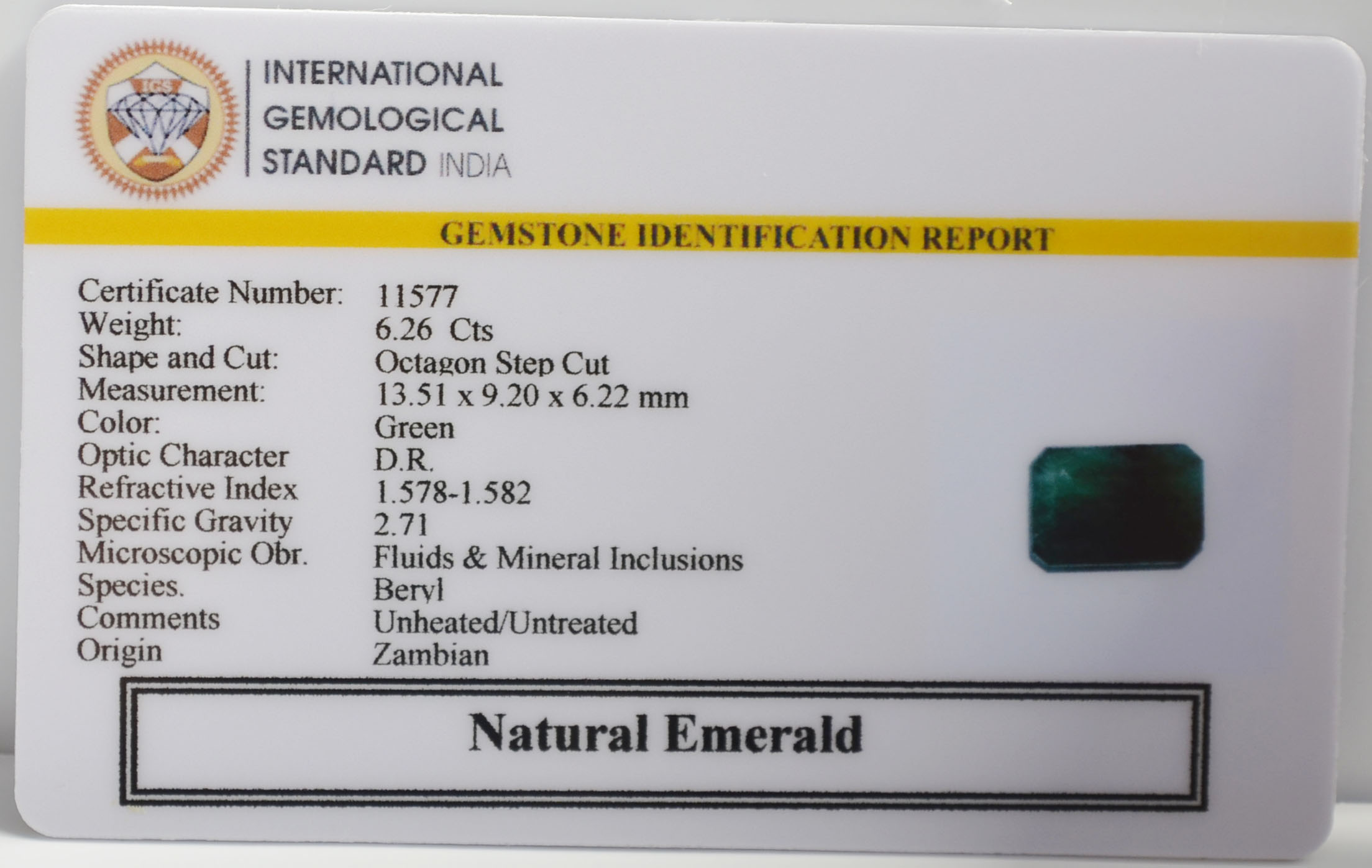 EMR22667 2 EMERALD 6.26 Ct.