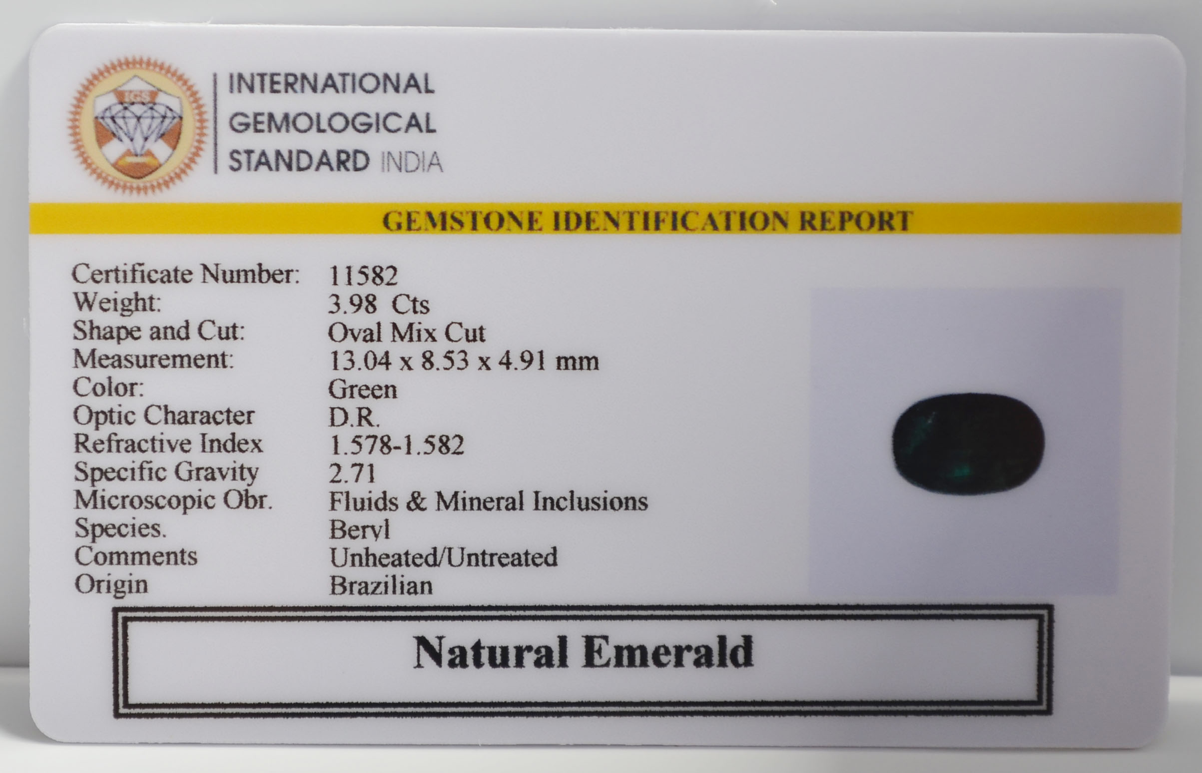 EMERALD 3.98 Ct. 3 EMR22671 2 EMERALD 3.98 Ct.
