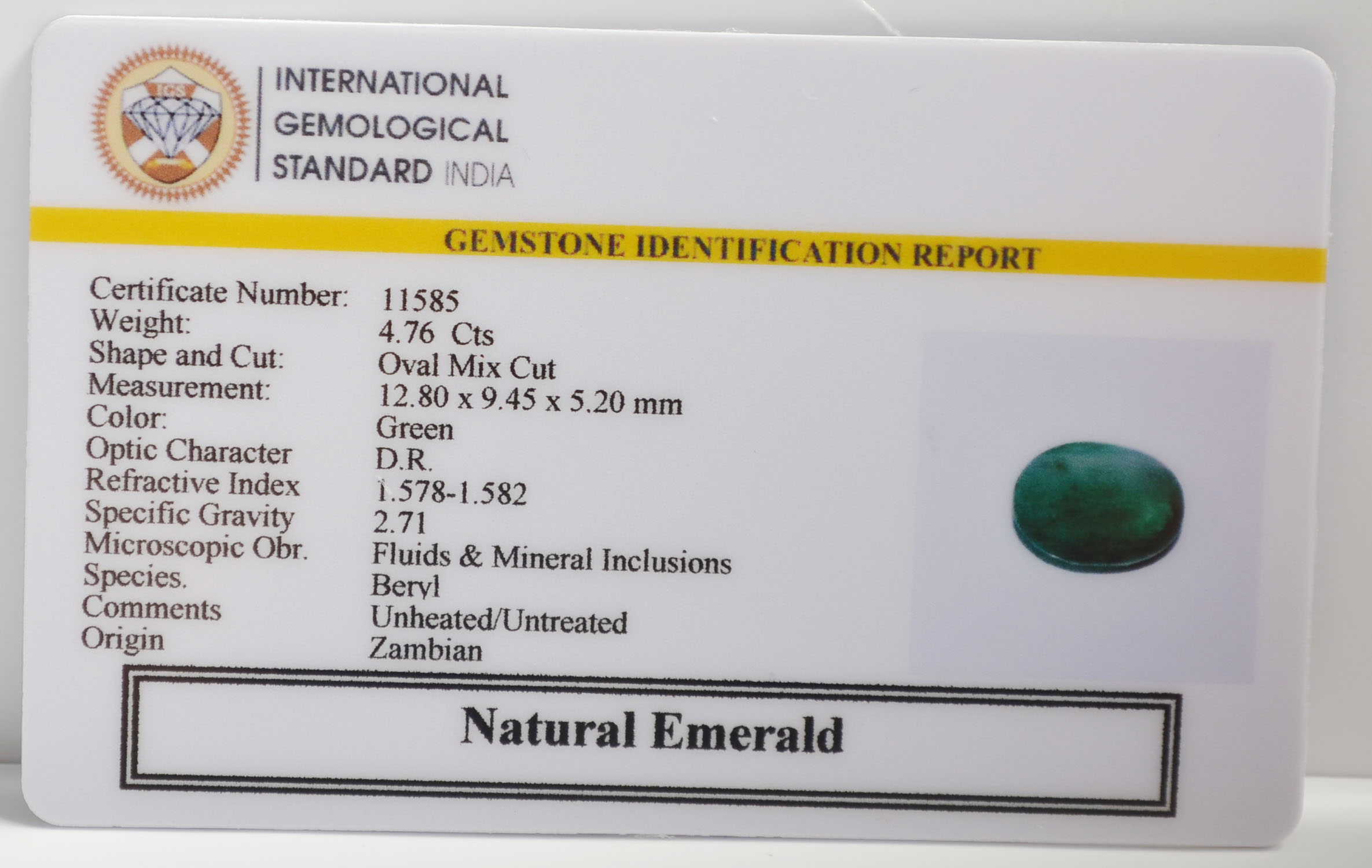 EMERALD 4.76 Ct. 3 EMR22673 2 EMERALD 4.76 Ct.