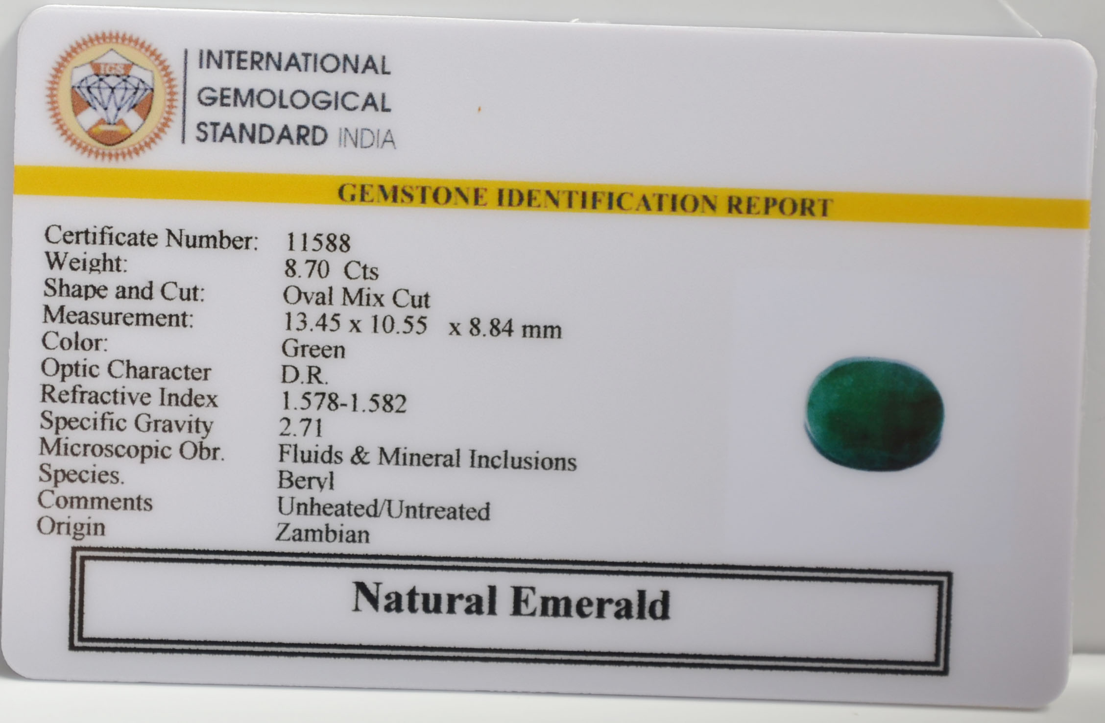 EMERALD 8.7 Ct. 3 EMR22675 2 EMERALD 8.7 Ct.