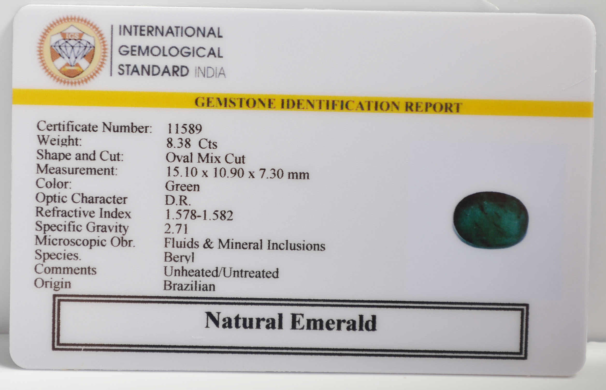EMR22676 2 EMERALD 8.38 Ct.