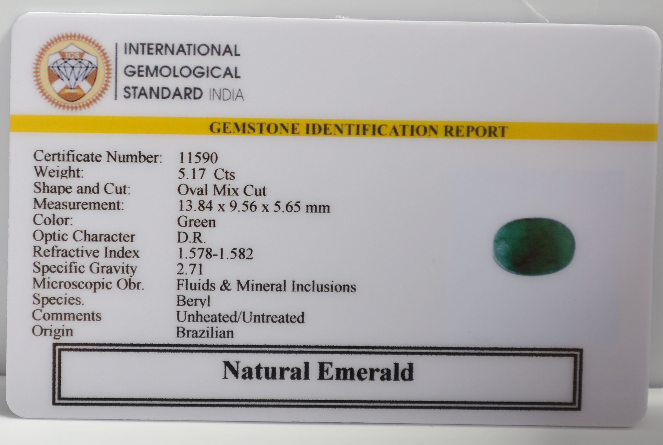 EMR22677 2 EMERALD 5.17 Ct.