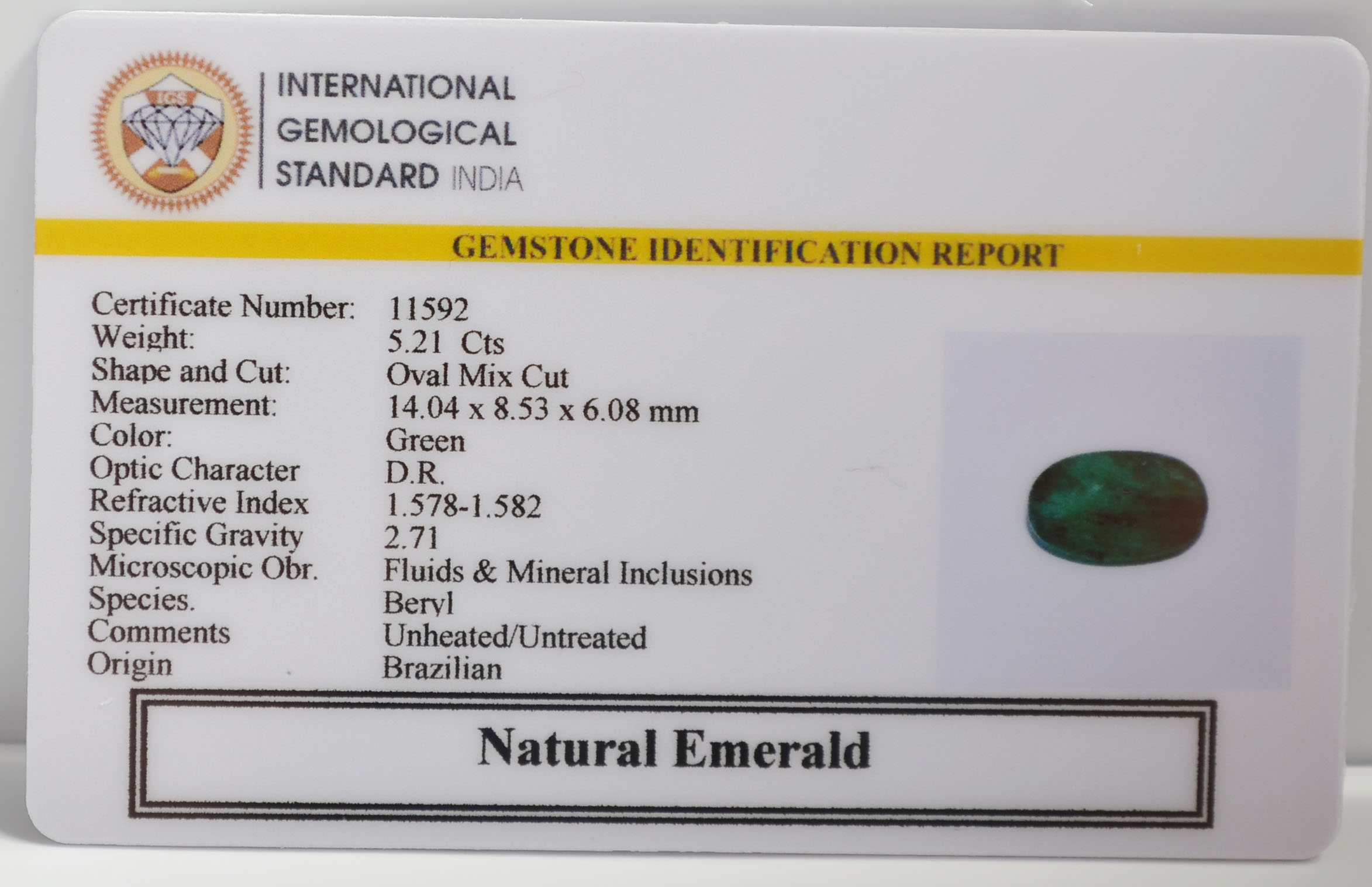 EMR22679 2 EMERALD 5.21 Ct.