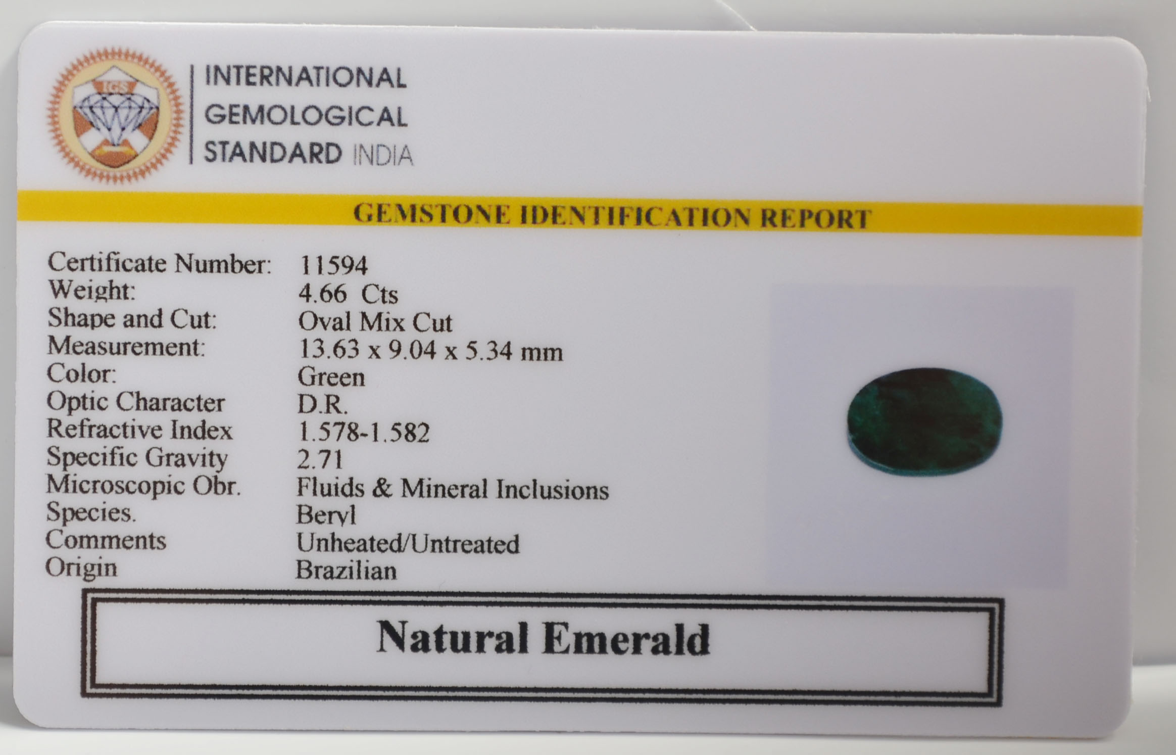EMERALD 4.66 Ct. 3 EMR22681 2 EMERALD 4.66 Ct.