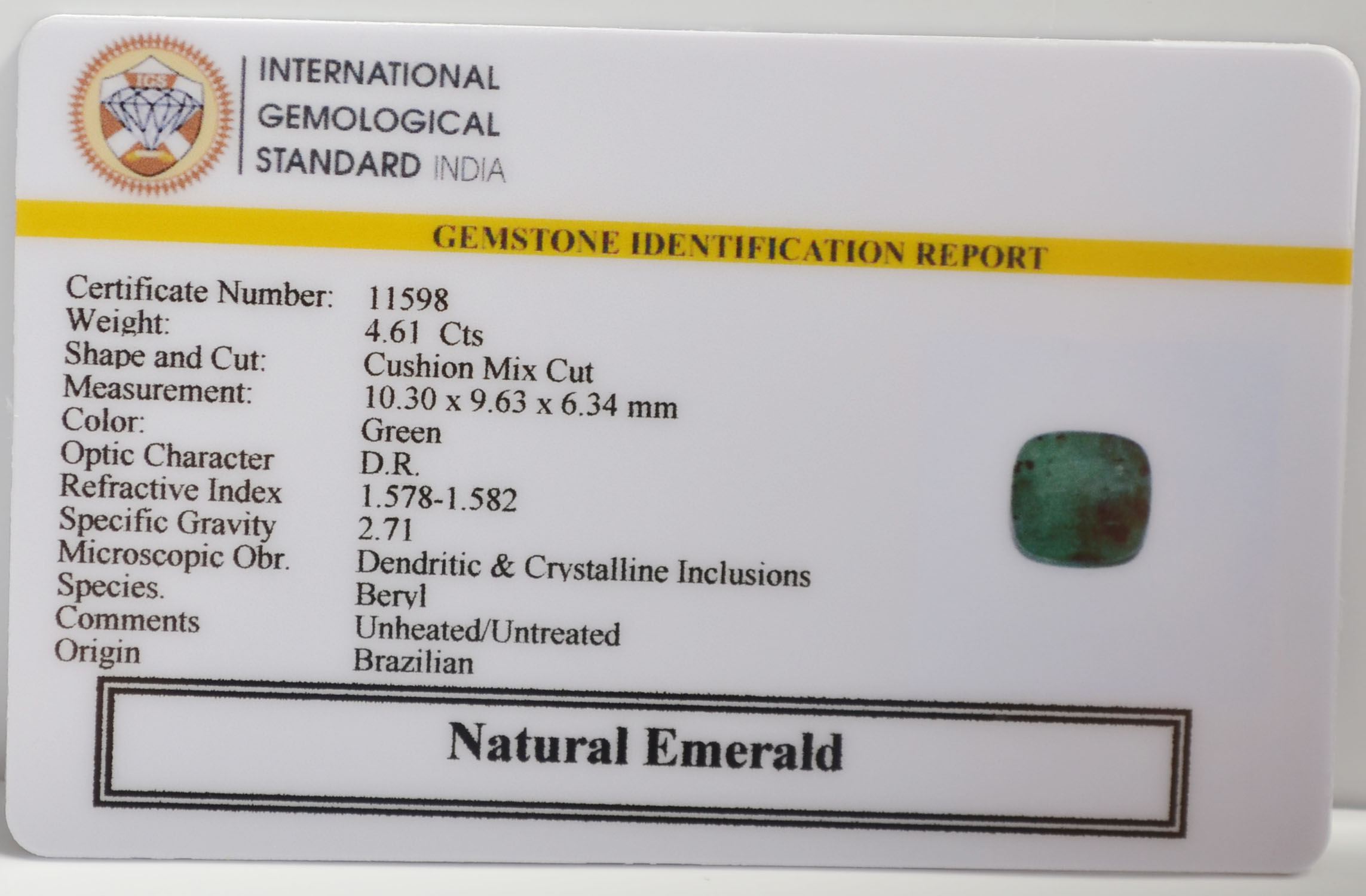 EMR22683 2 EMERALD 4.61 Ct.