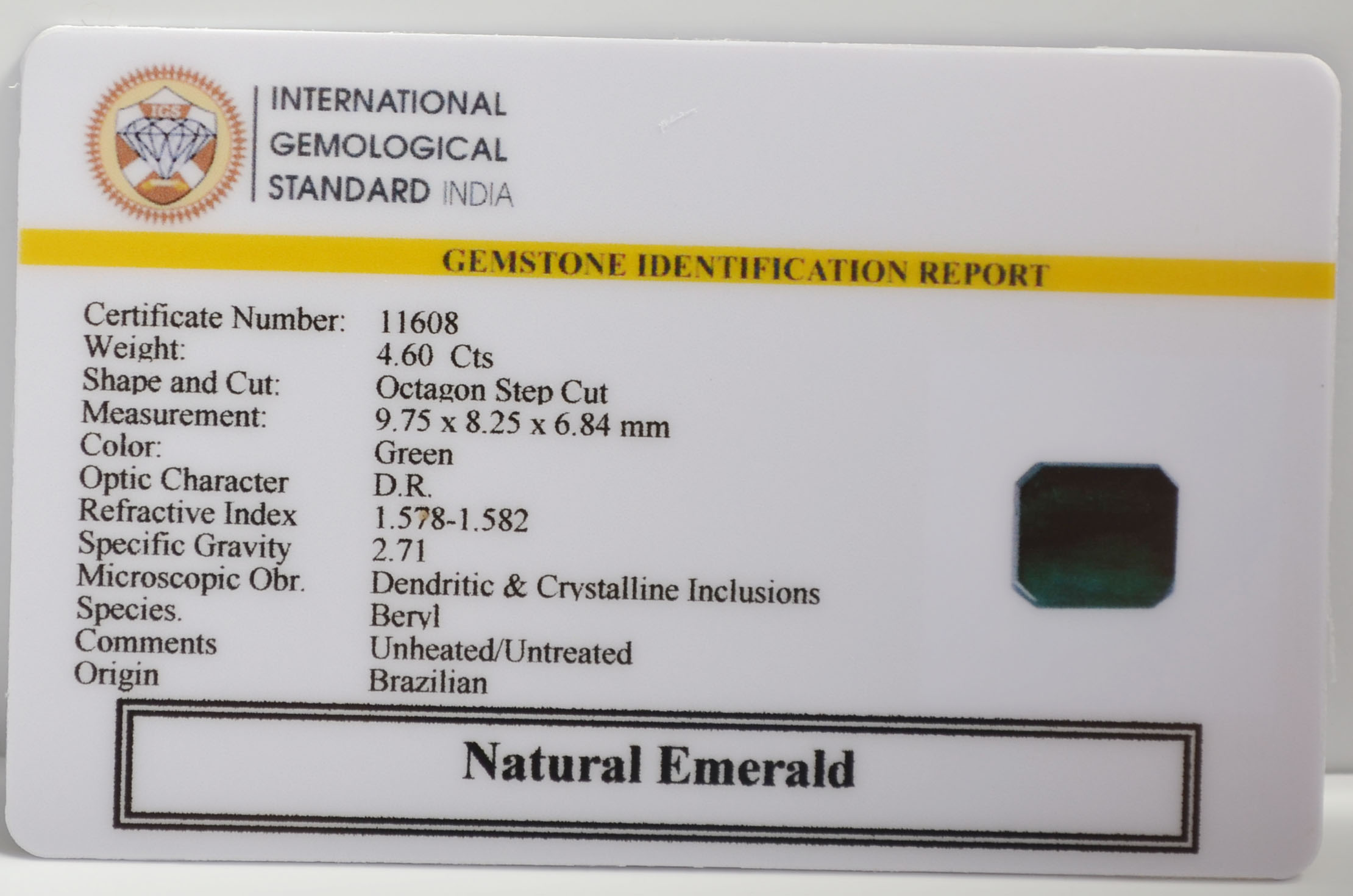 EMR22691 2 EMERALD 4.6 Ct.