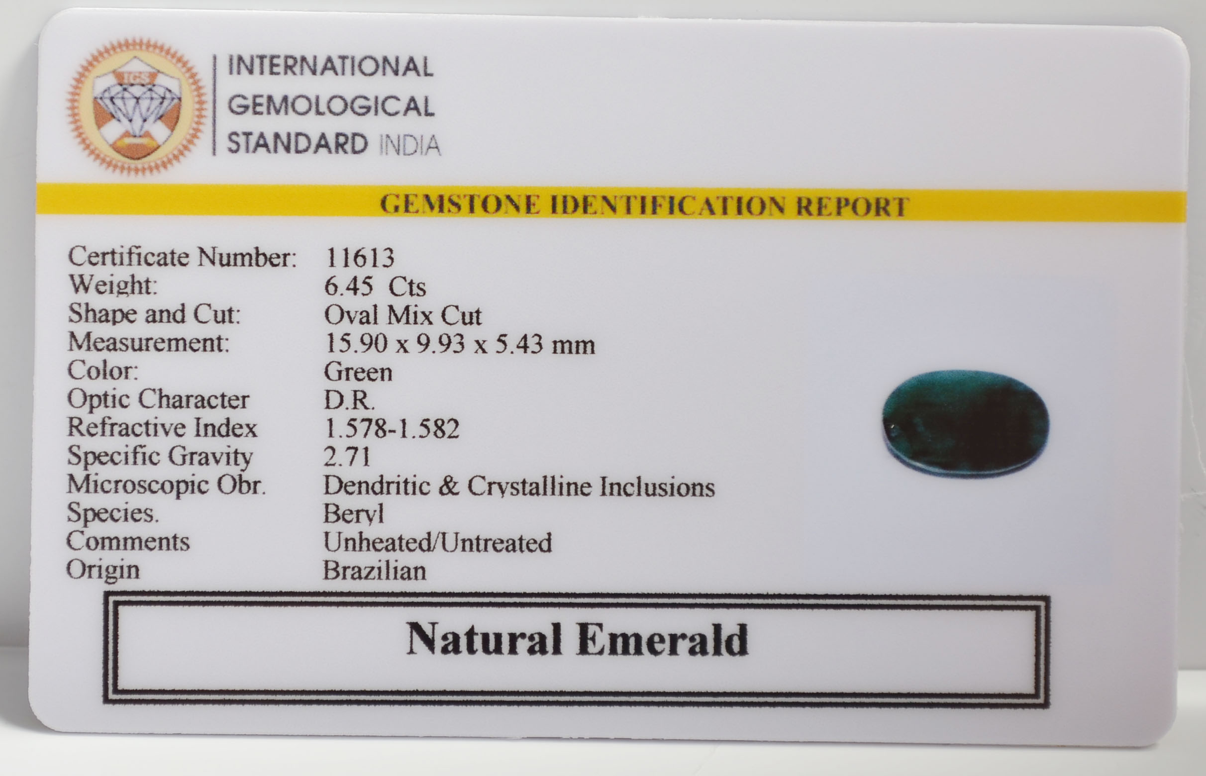 EMR22695 2 EMERALD 6.45 Ct.