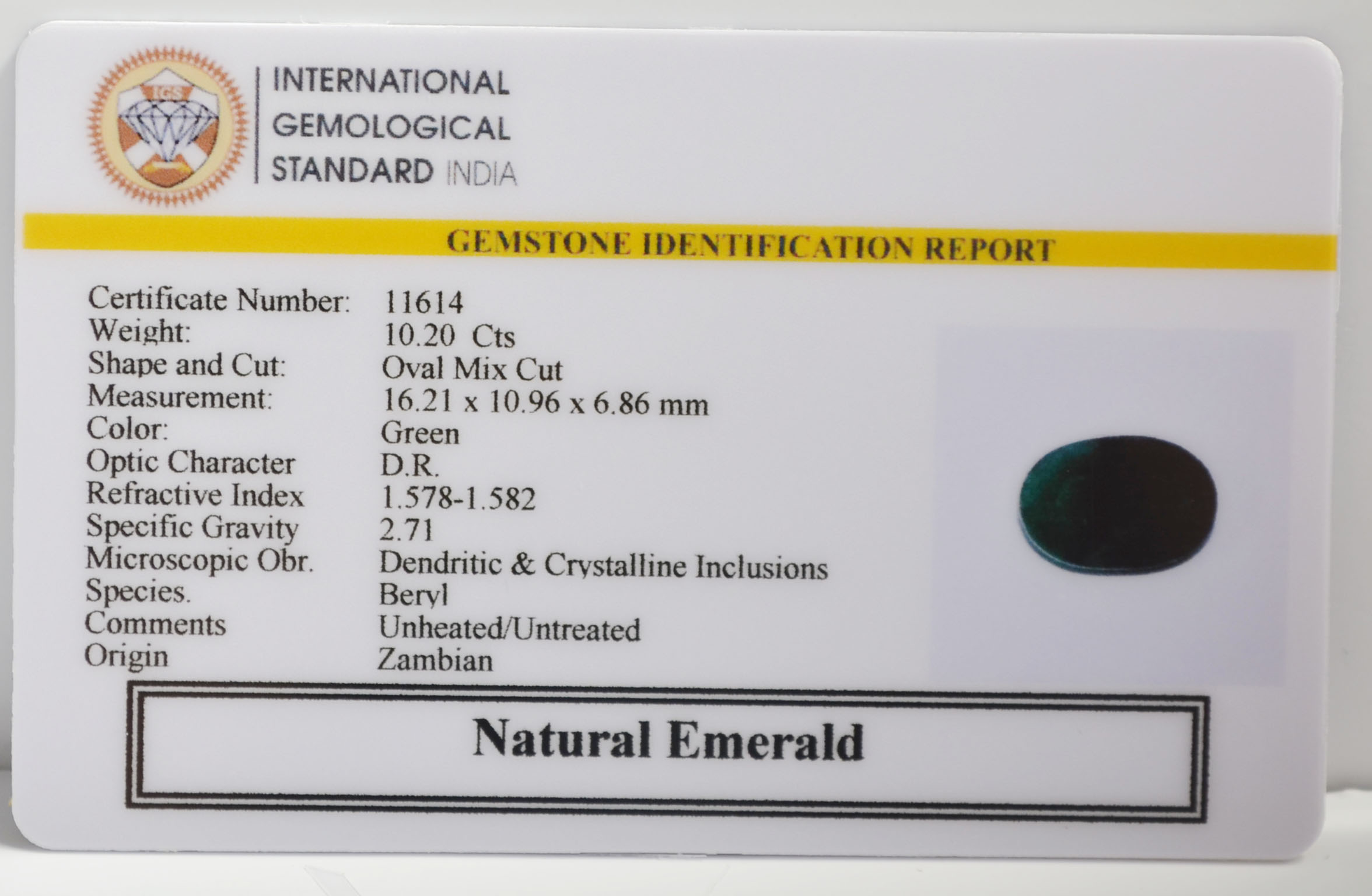 EMERALD 10.2 Ct. 3 EMR22696 2 EMERALD 10.2 Ct.