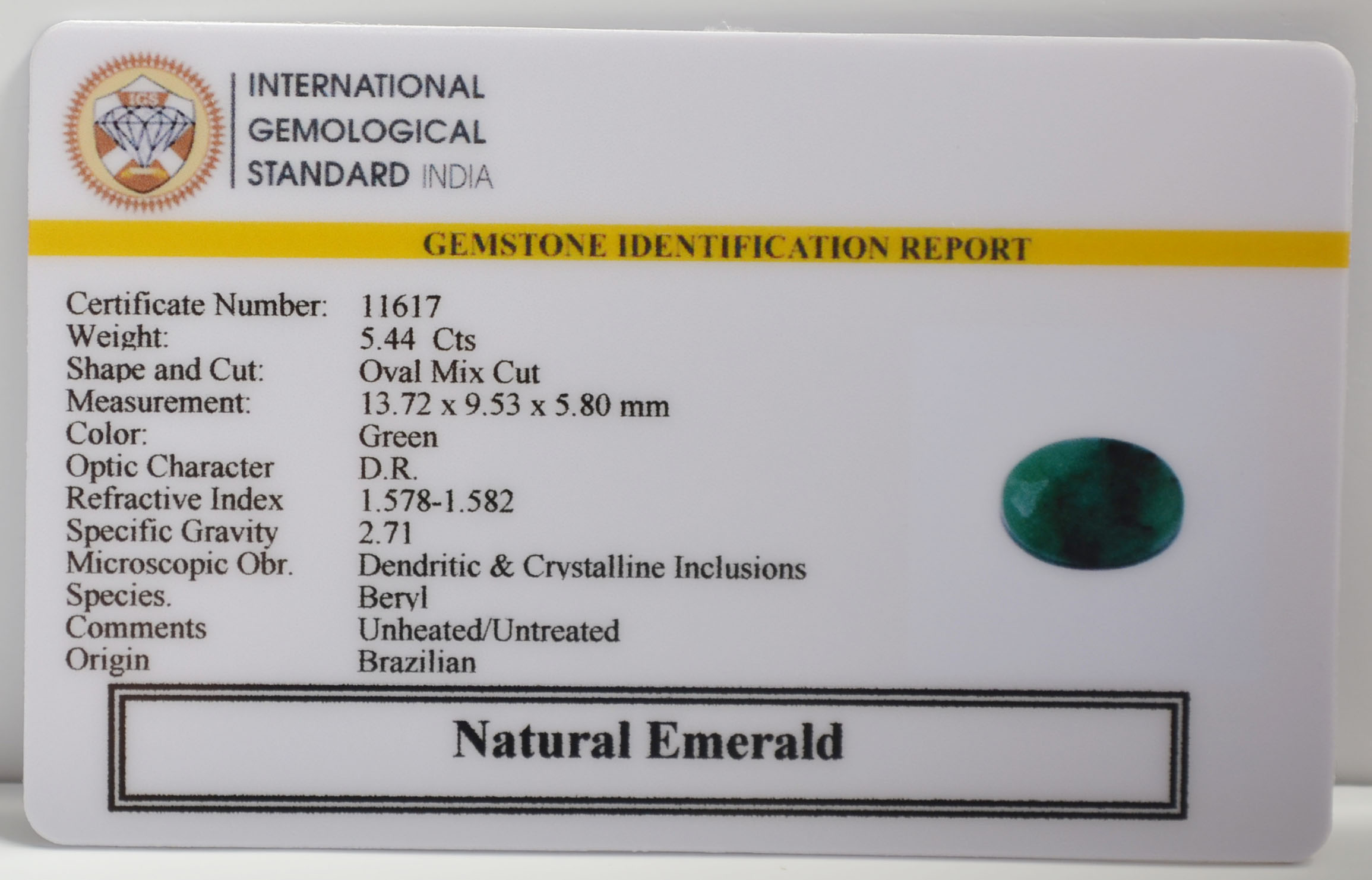 EMR22698 2 EMERALD 5.44 Ct.