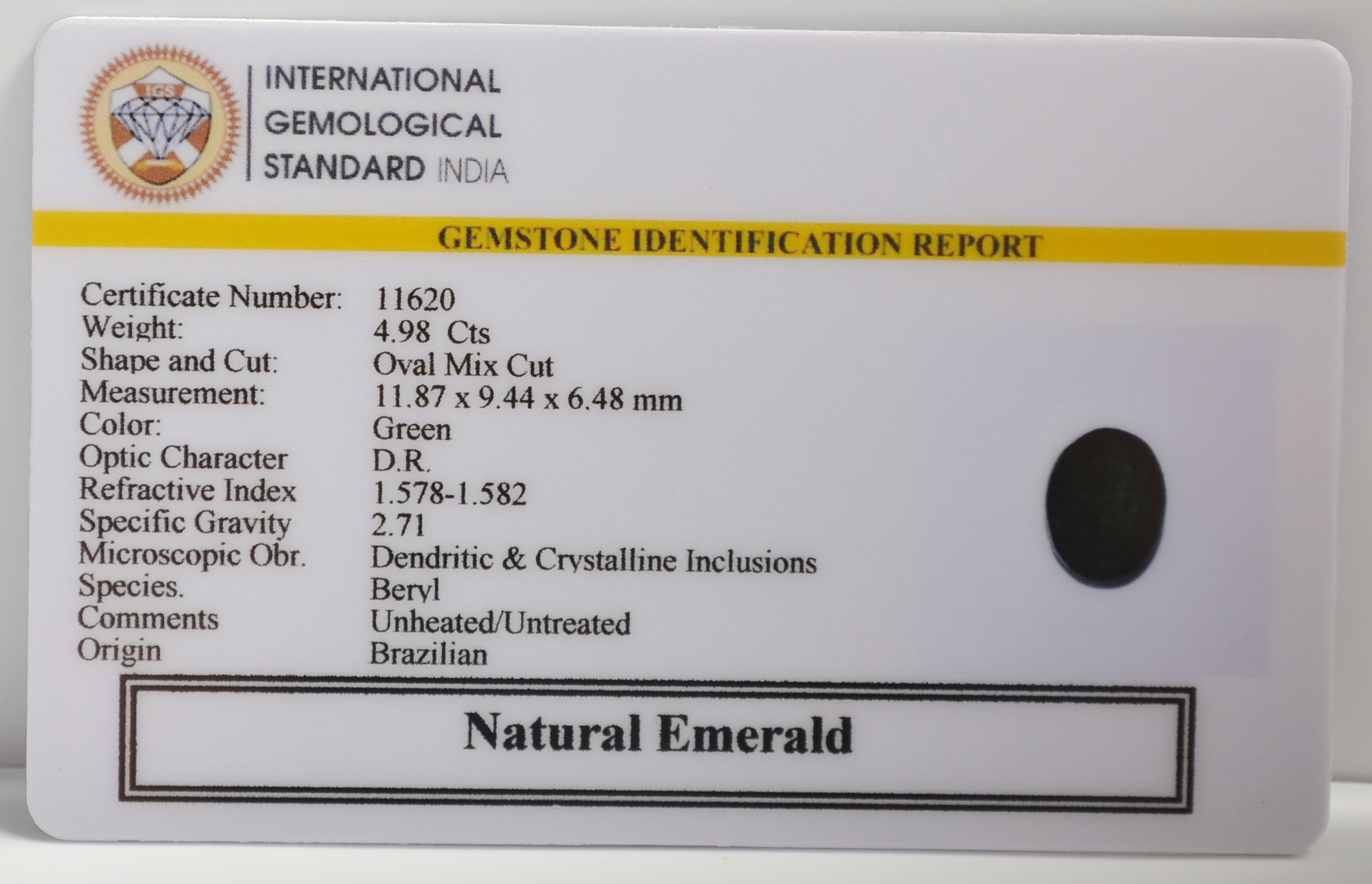 EMR22701 2 EMERALD 4.98 Ct.