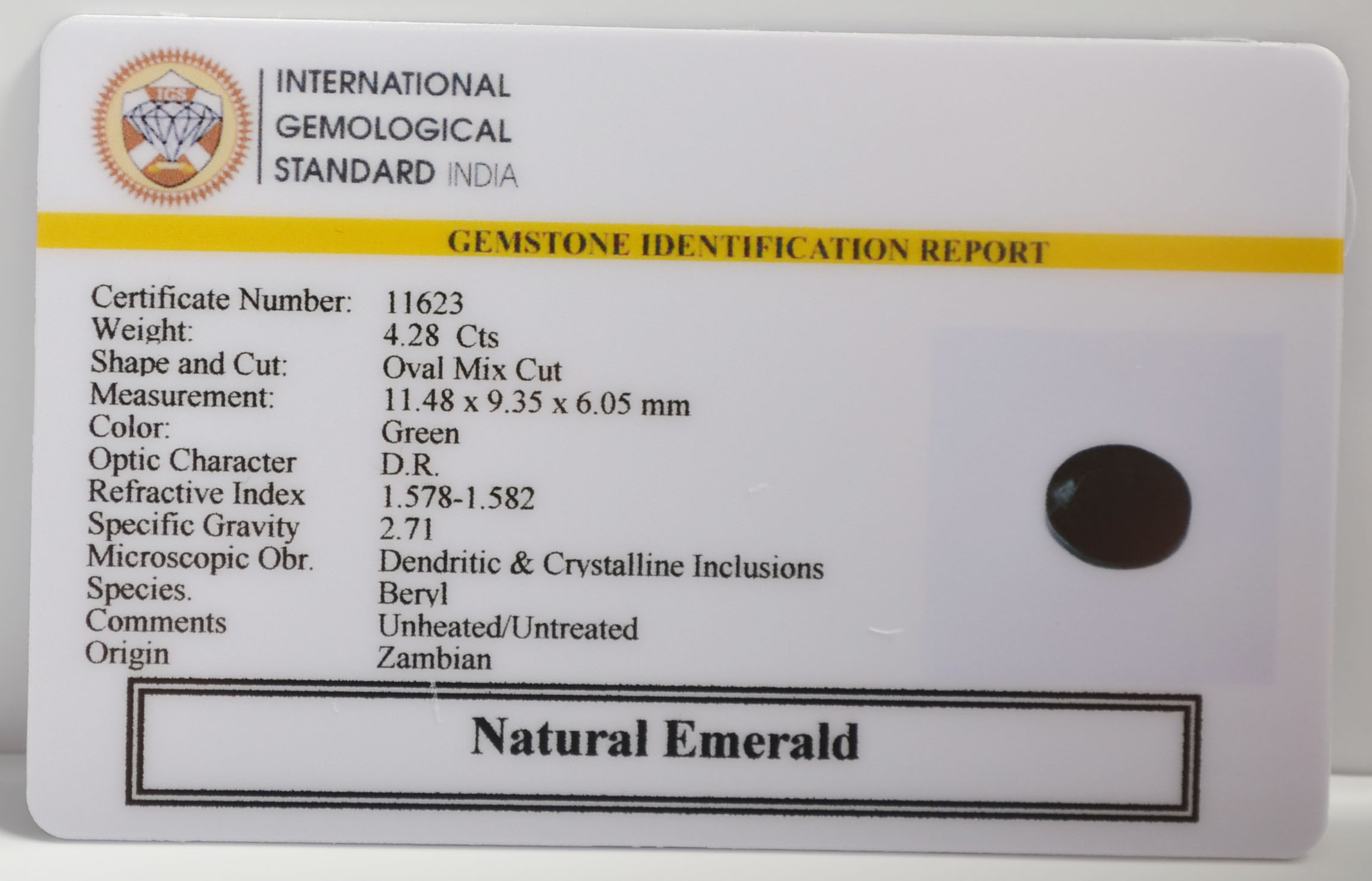 EMR22703 2 EMERALD 4.28 Ct.