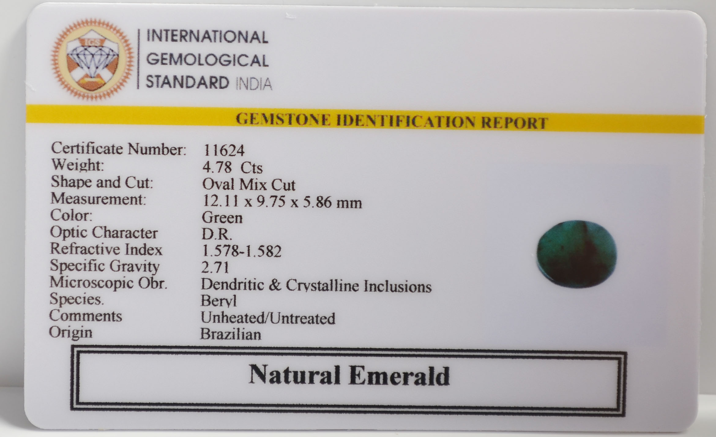 EMR22704 2 EMERALD 4.78 Ct.