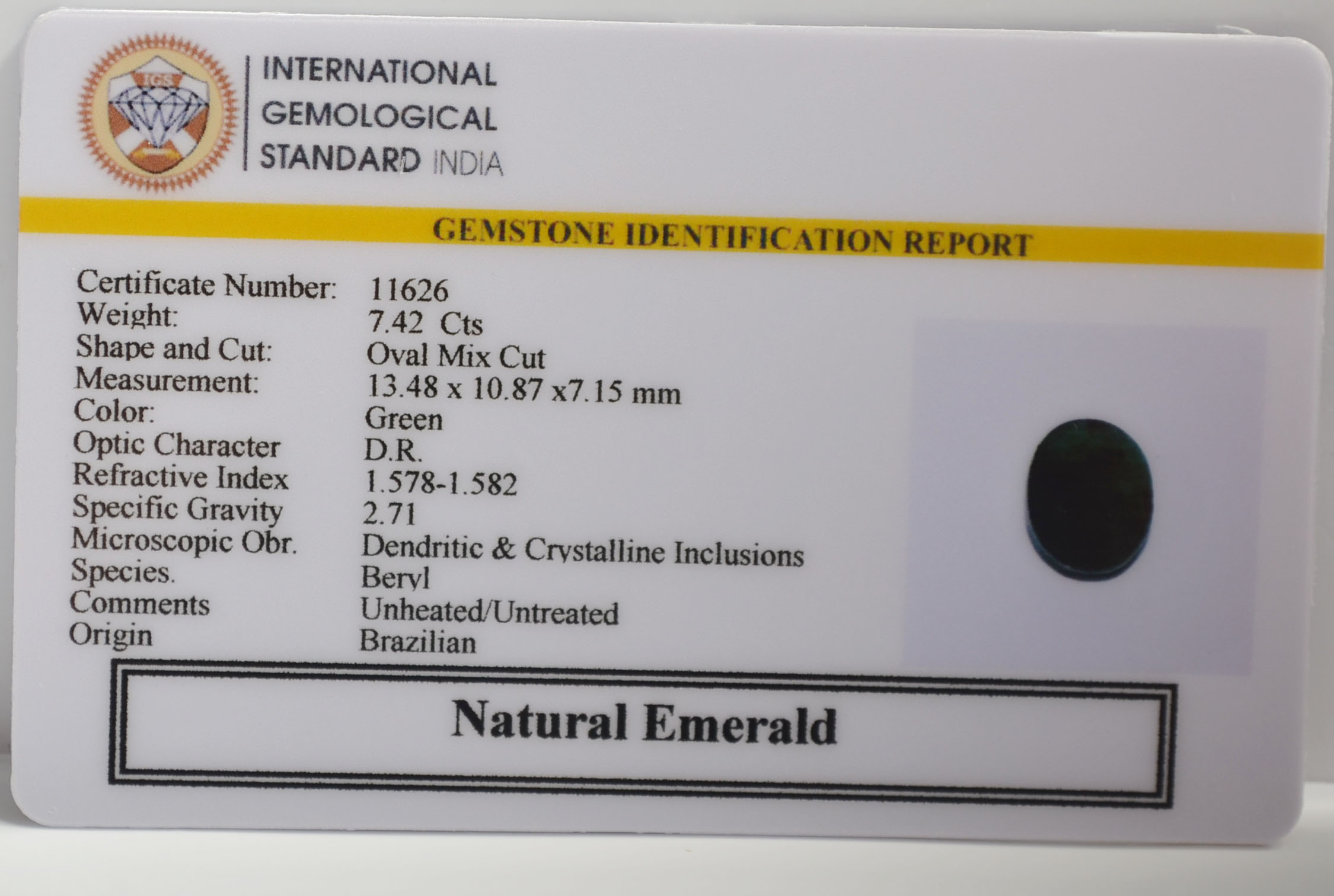 EMR22705 2 EMERALD 7.42 Ct.