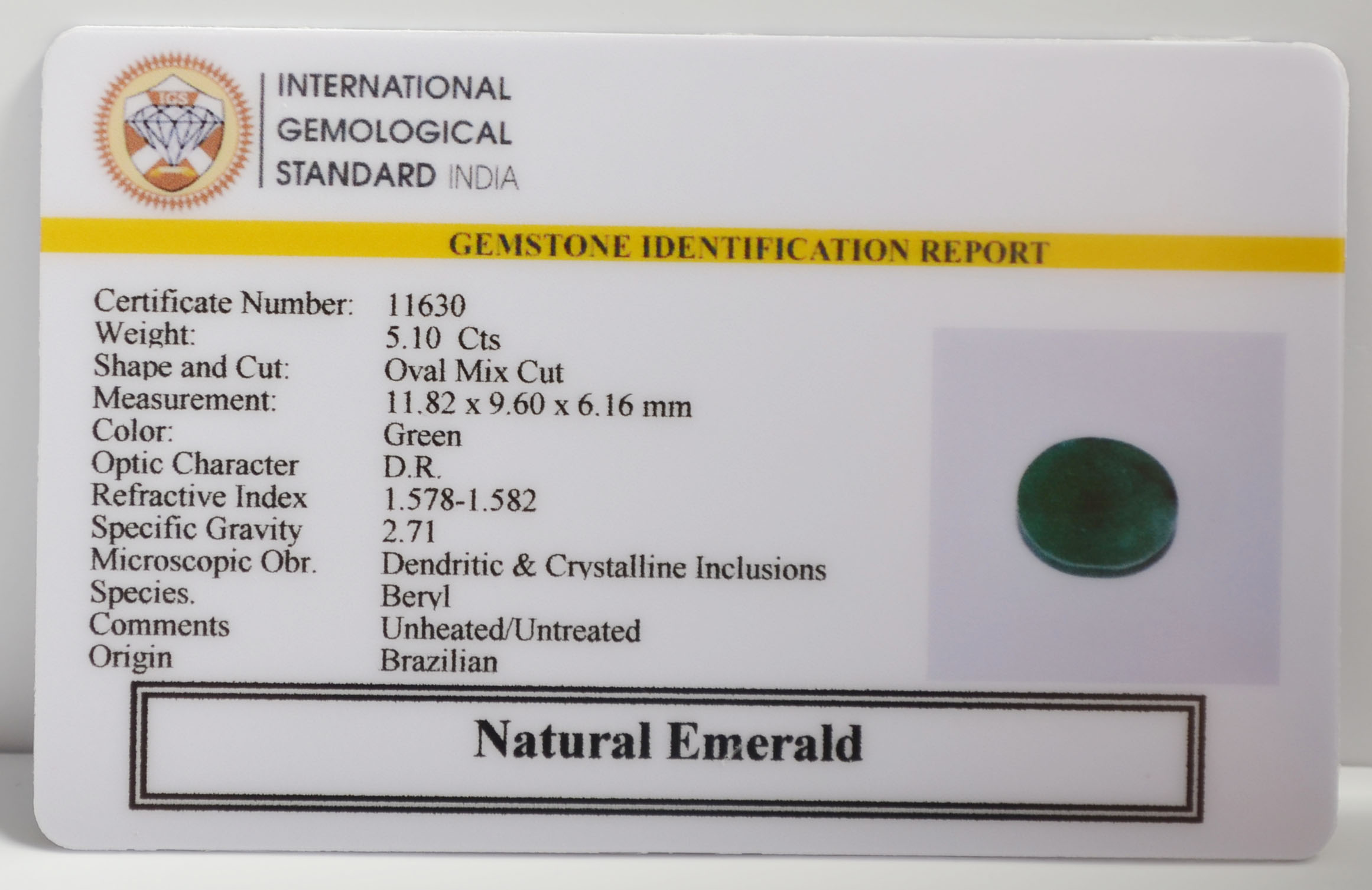 EMR22709 2 EMERALD 5.1 Ct.