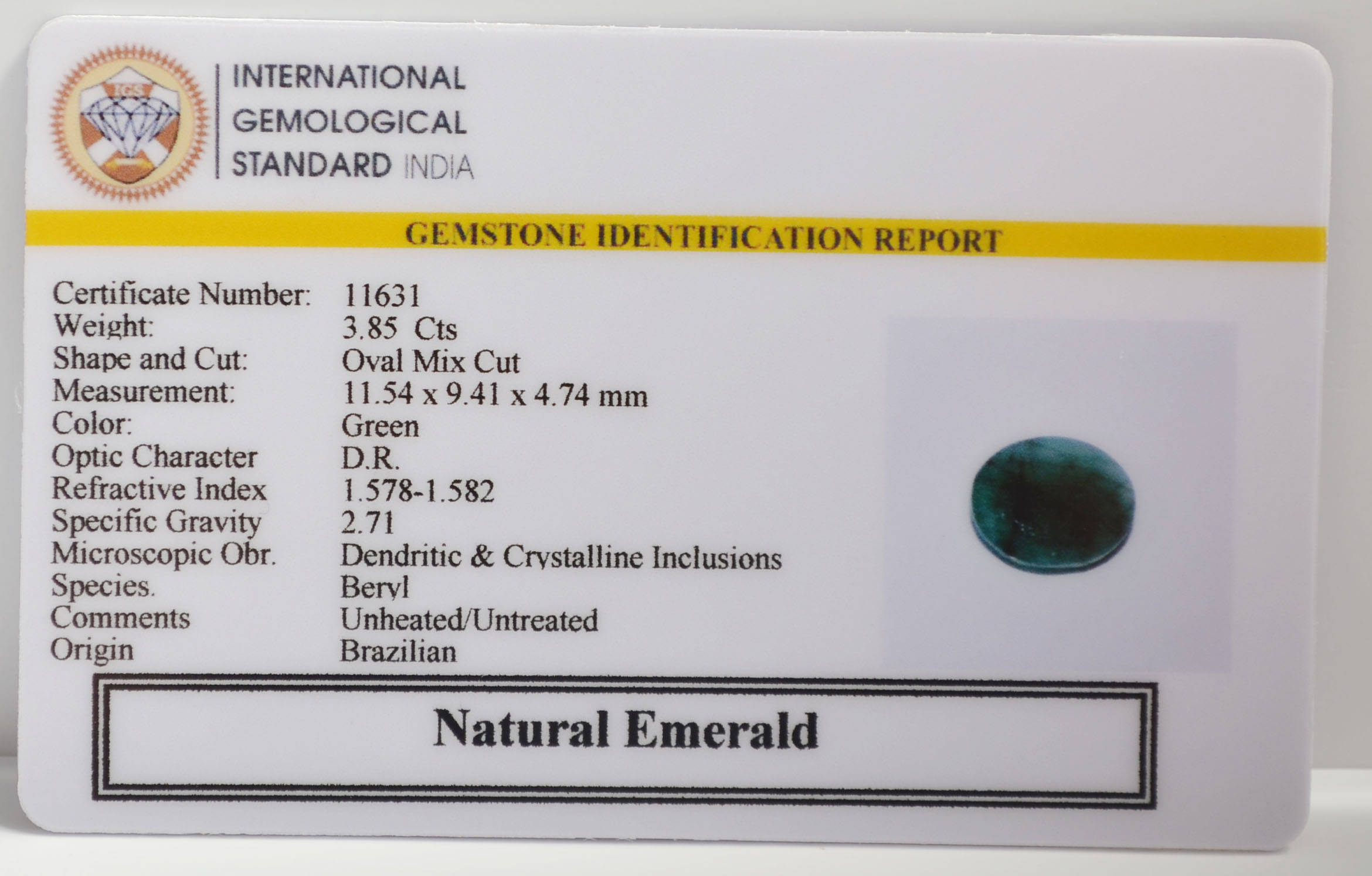 EMERALD 3.85 Ct. 3 EMR22710 2 EMERALD 3.85 Ct.