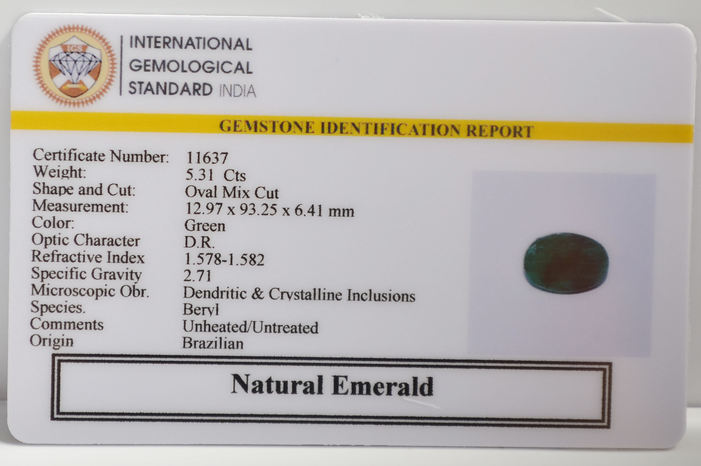 EMR22713 2 EMERALD 5.31 Ct.