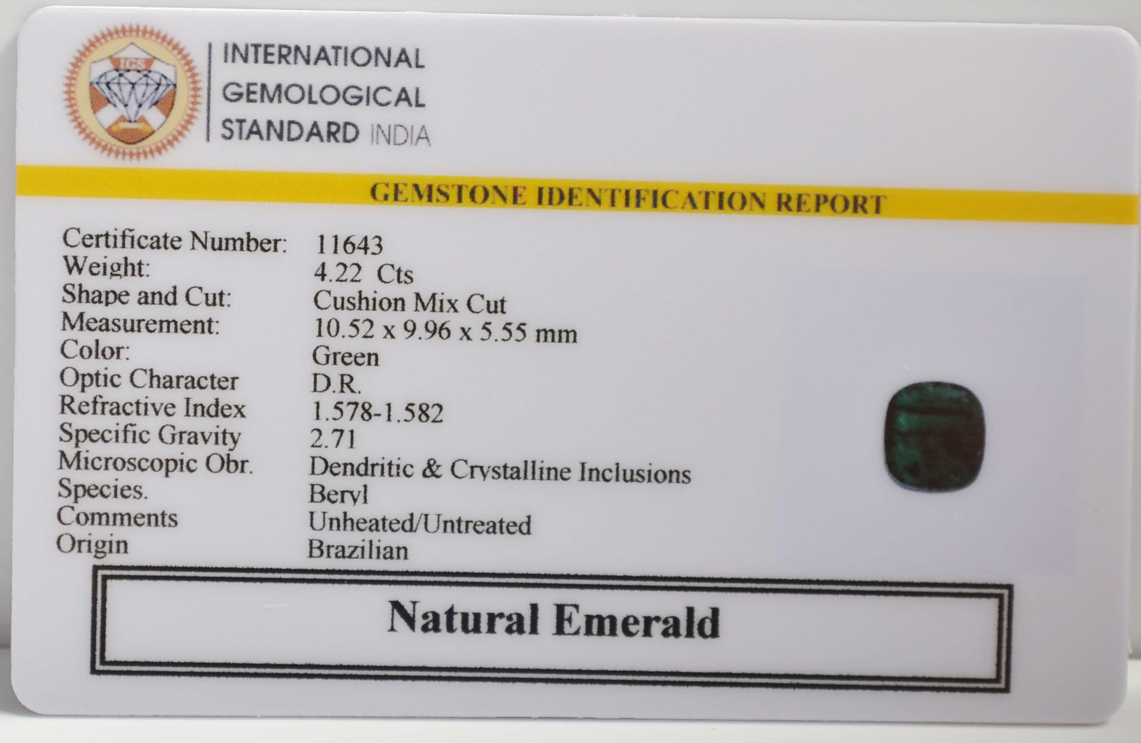 EMR22717 2 EMERALD 4.22 Ct.