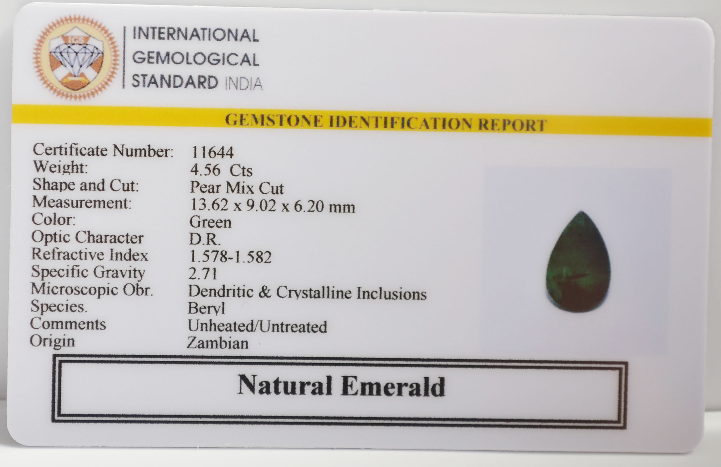 EMR22718 2 EMERALD 4.56 Ct.