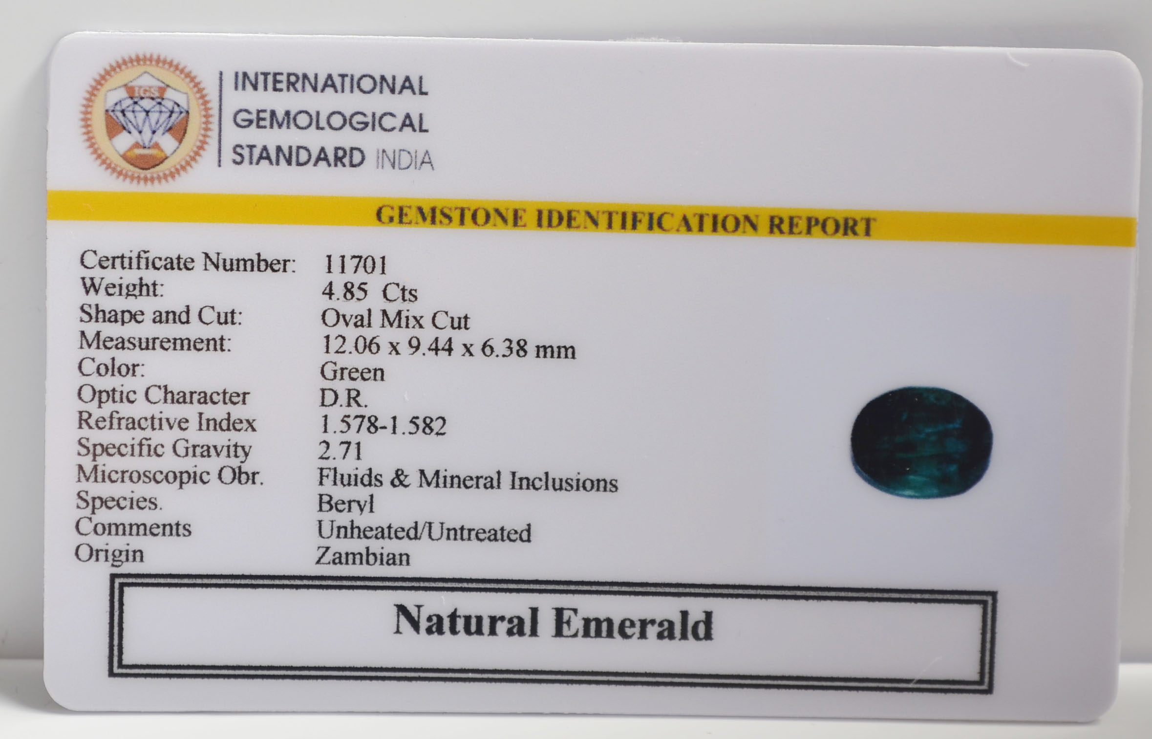 EMR22722 2 EMERALD 4.85 Ct.