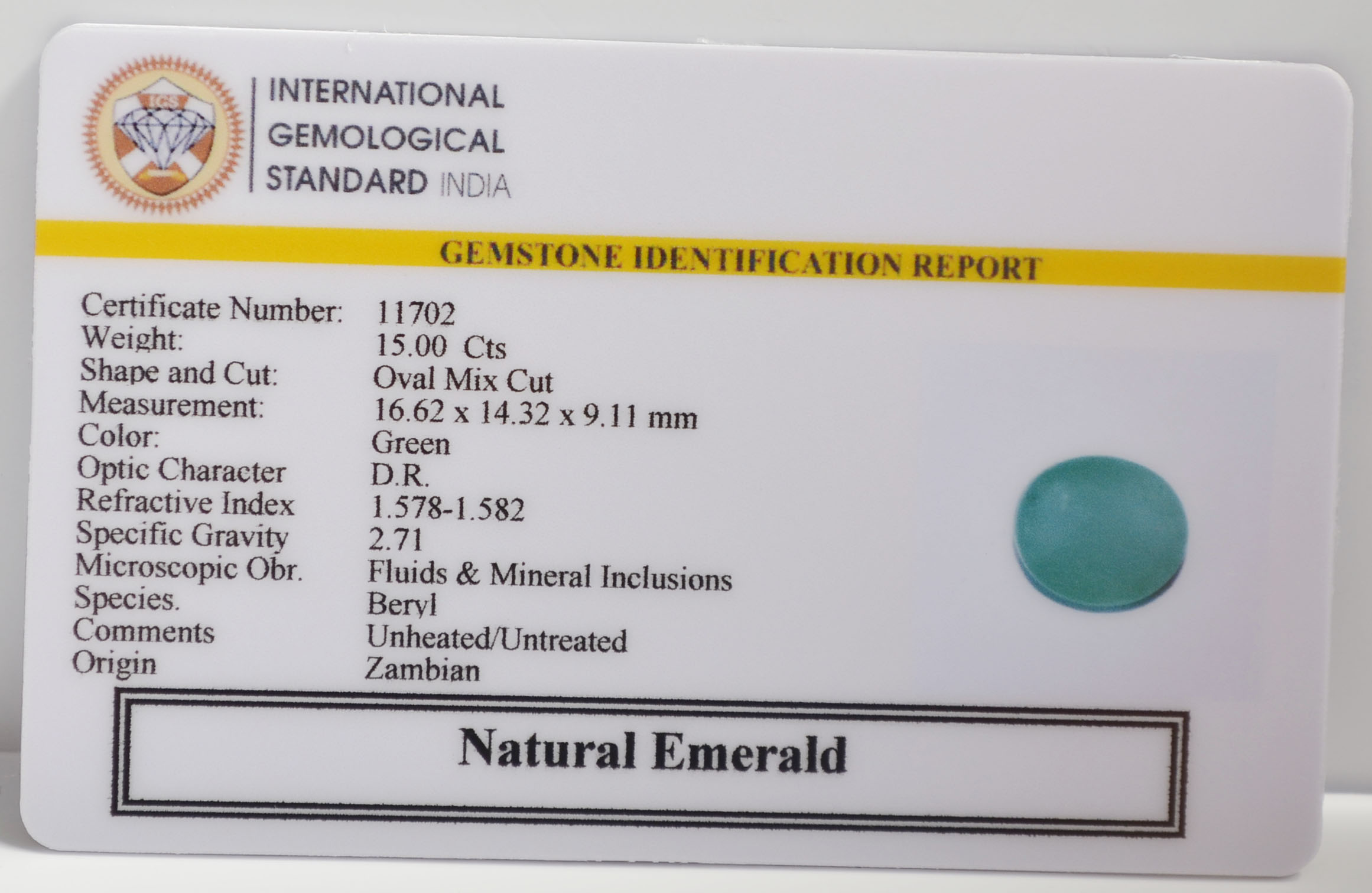 EMERALD 15 Ct. 3 EMR22723 2 EMERALD 15 Ct.