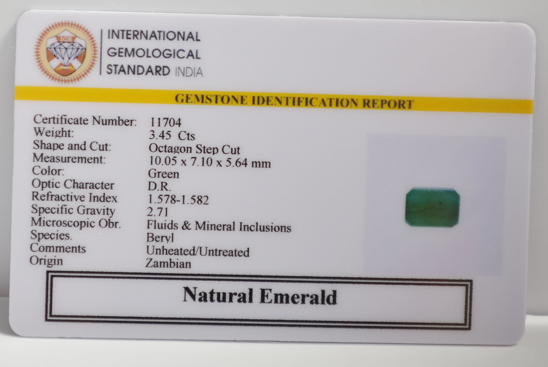 EMR22724 2 EMERALD 3.45 Ct.
