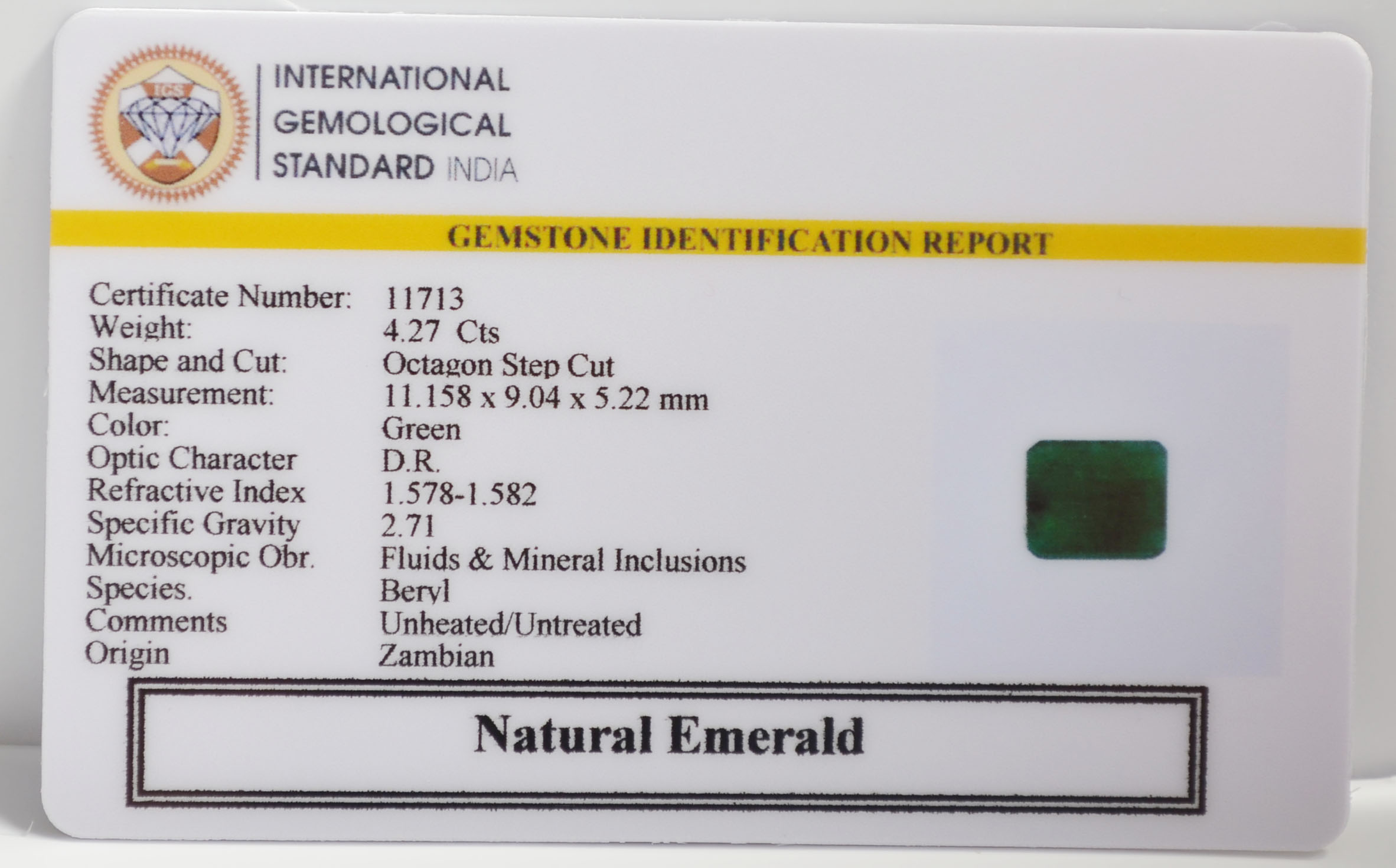 EMR22730 2 EMERALD 4.27 Ct.