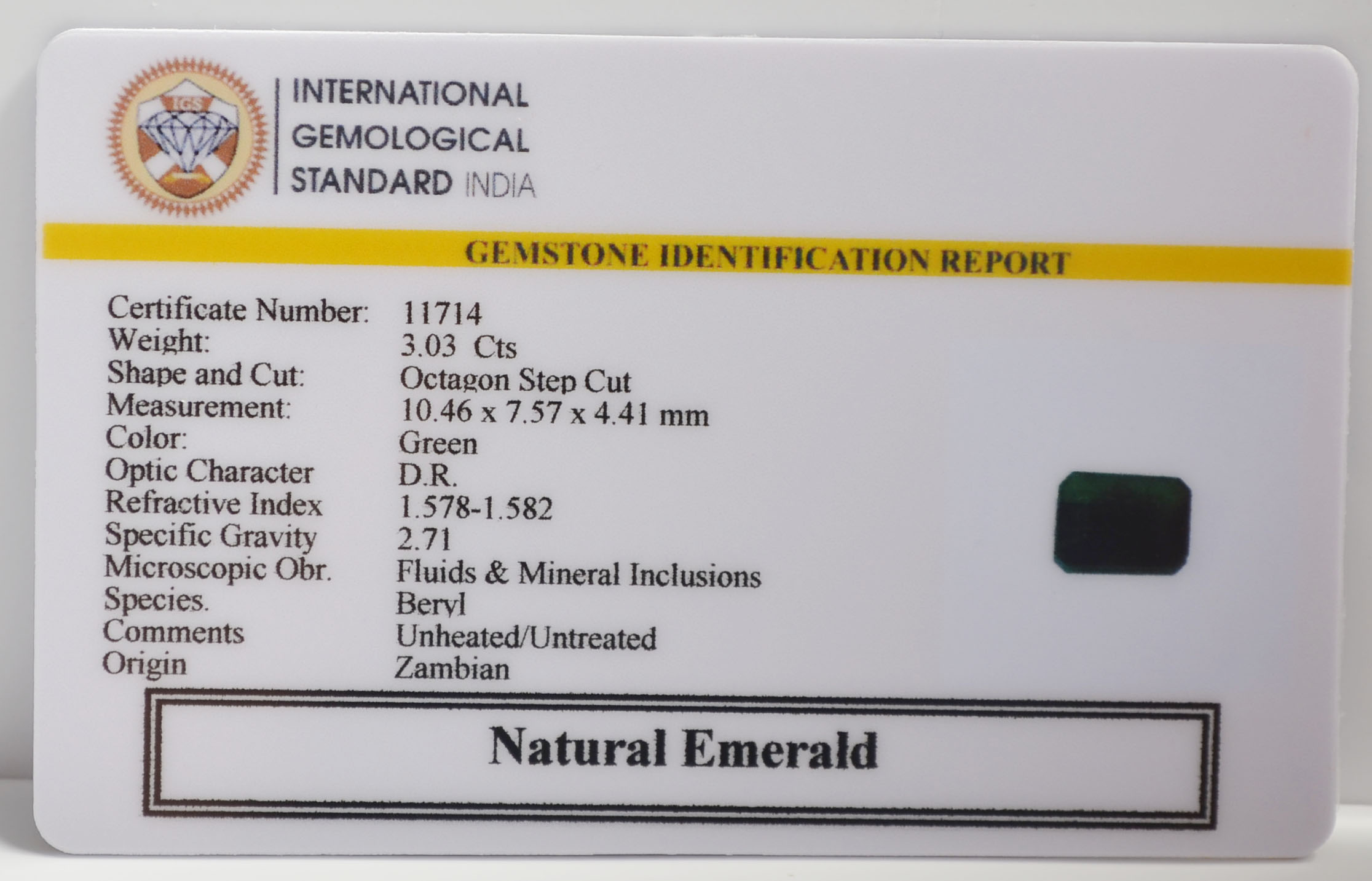 EMERALD 3.03 Ct. 3 EMR22731 2 EMERALD 3.03 Ct.