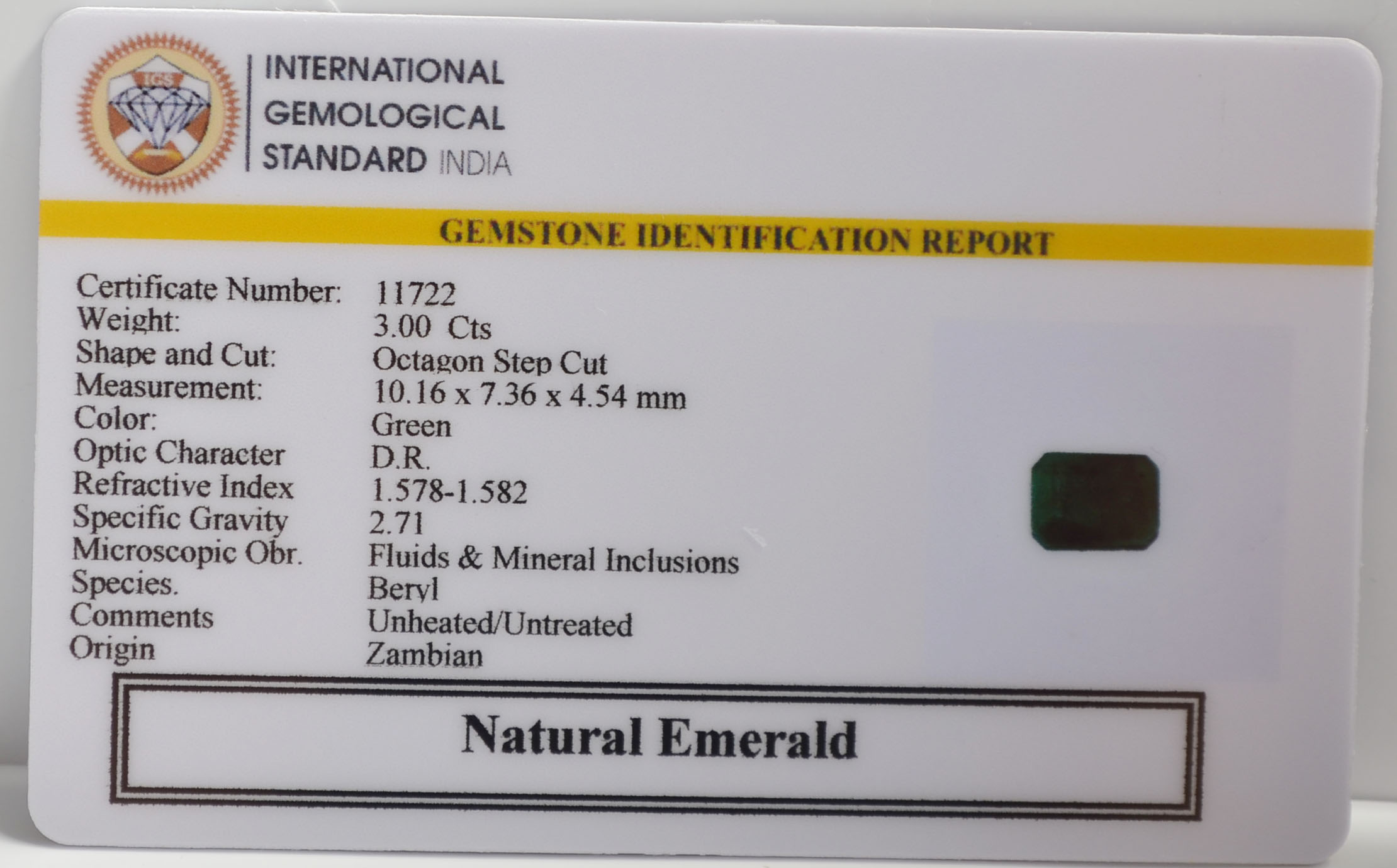 EMERALD 3 Ct. 3 EMR22737 2 EMERALD 3 Ct.