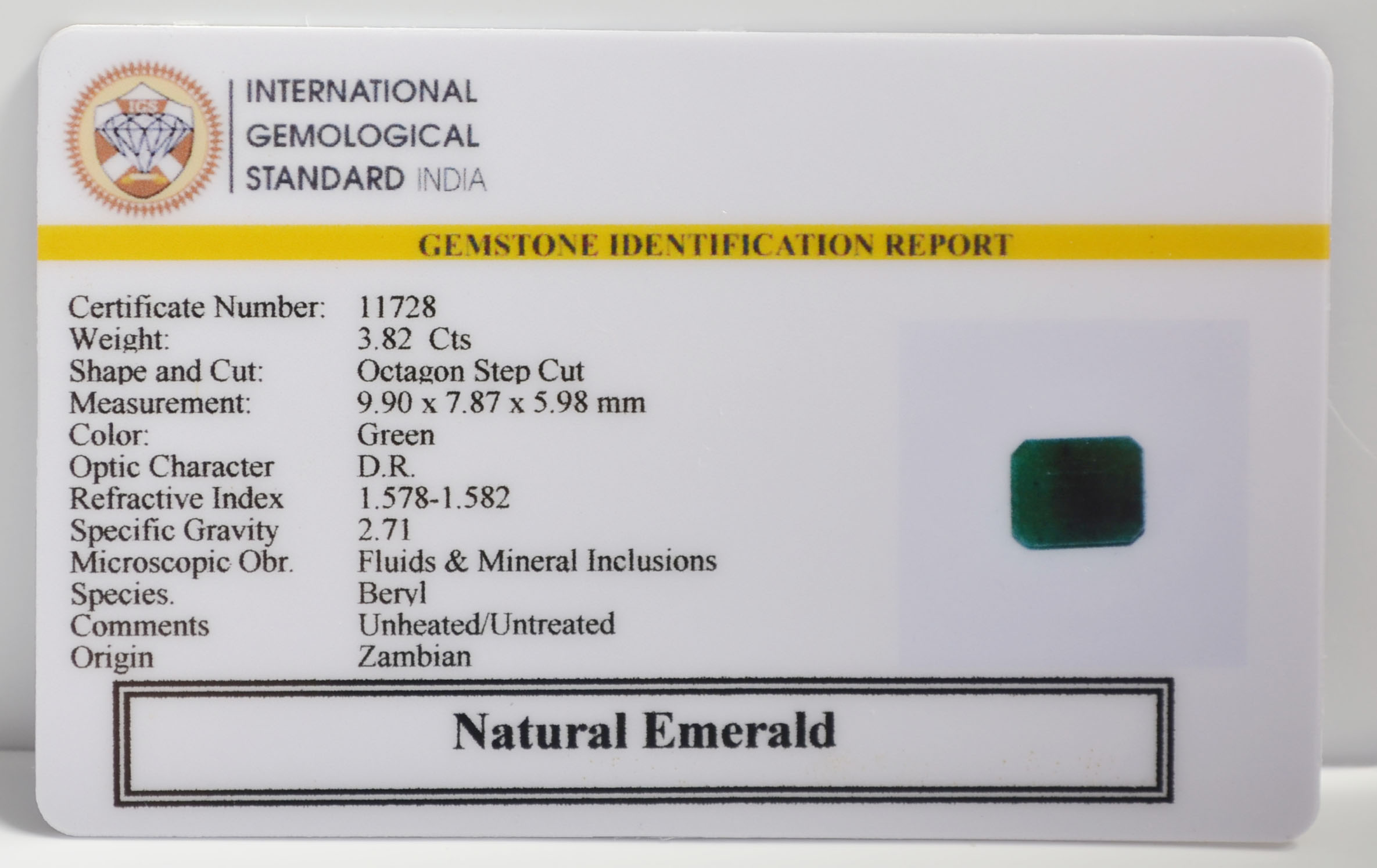 EMERALD 3.82 Ct. 3 EMR22740 2 EMERALD 3.82 Ct.
