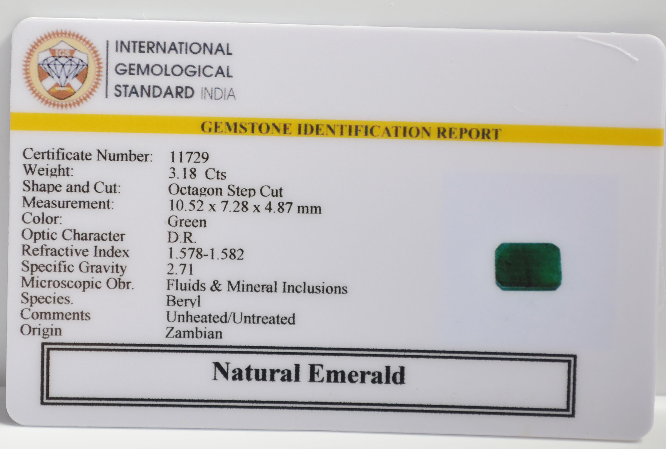 EMERALD 3.18 Ct. 3 EMR22741 2 EMERALD 3.18 Ct.