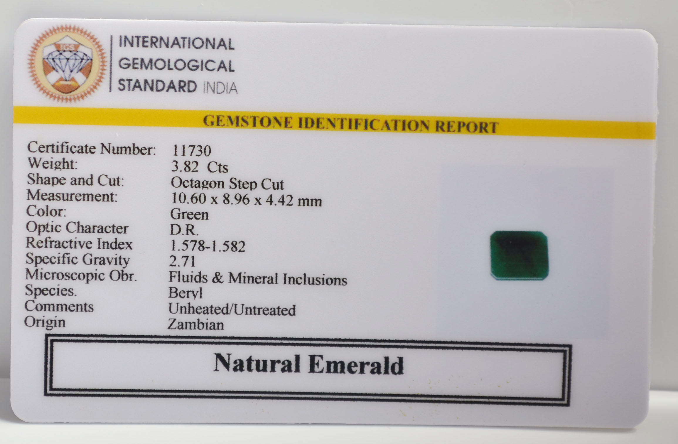 EMERALD 3.82 Ct. 3 EMR22742 2 EMERALD 3.82 Ct.