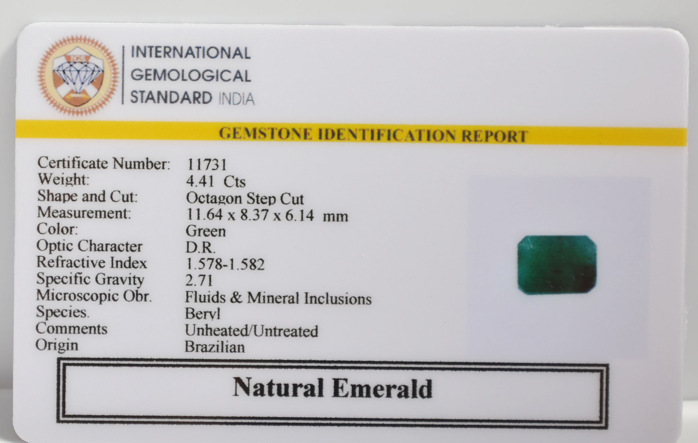 EMR22743 2 EMERALD 4.41 Ct.
