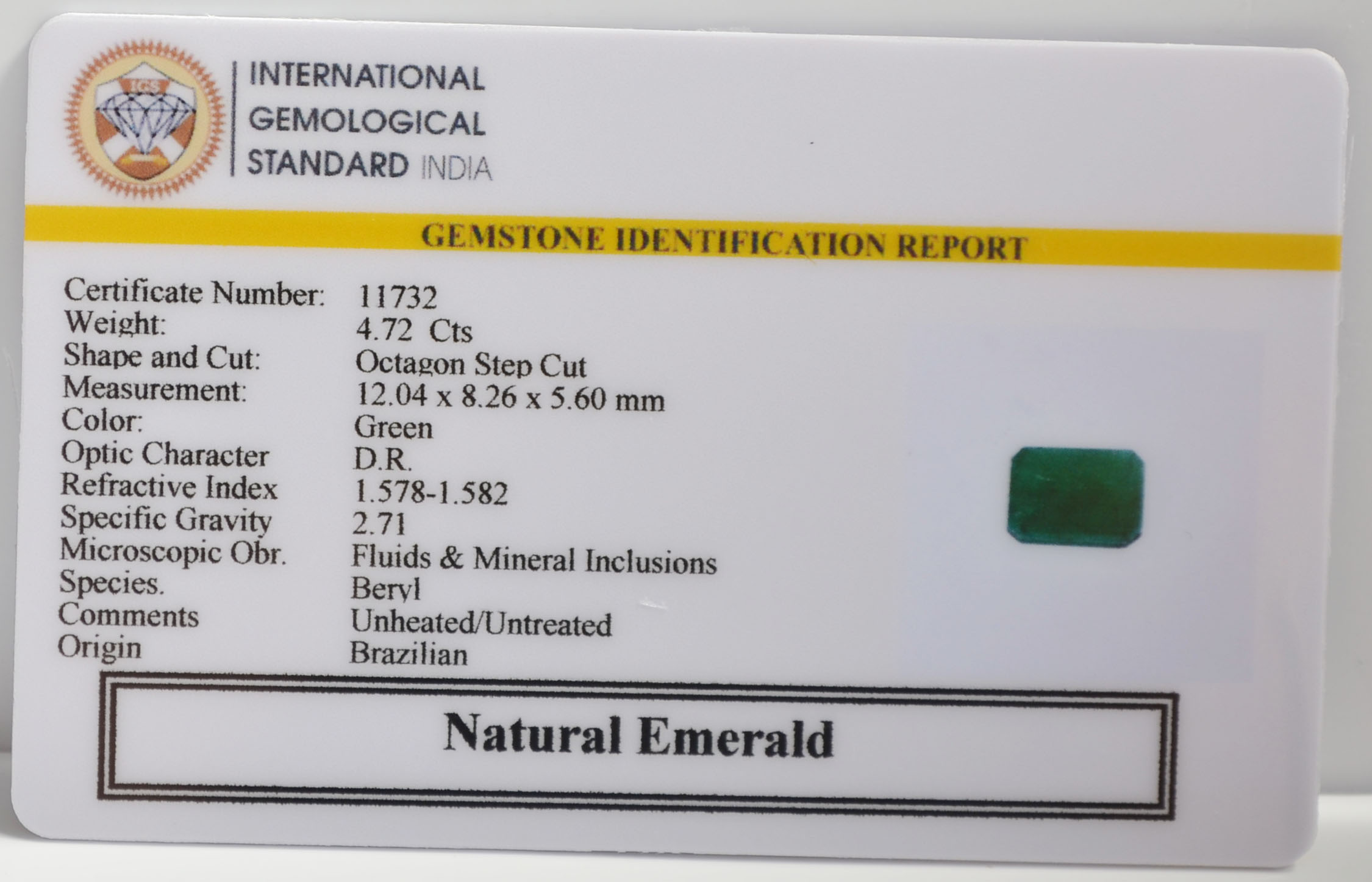 EMR22744 2 EMERALD 4.72 Ct.