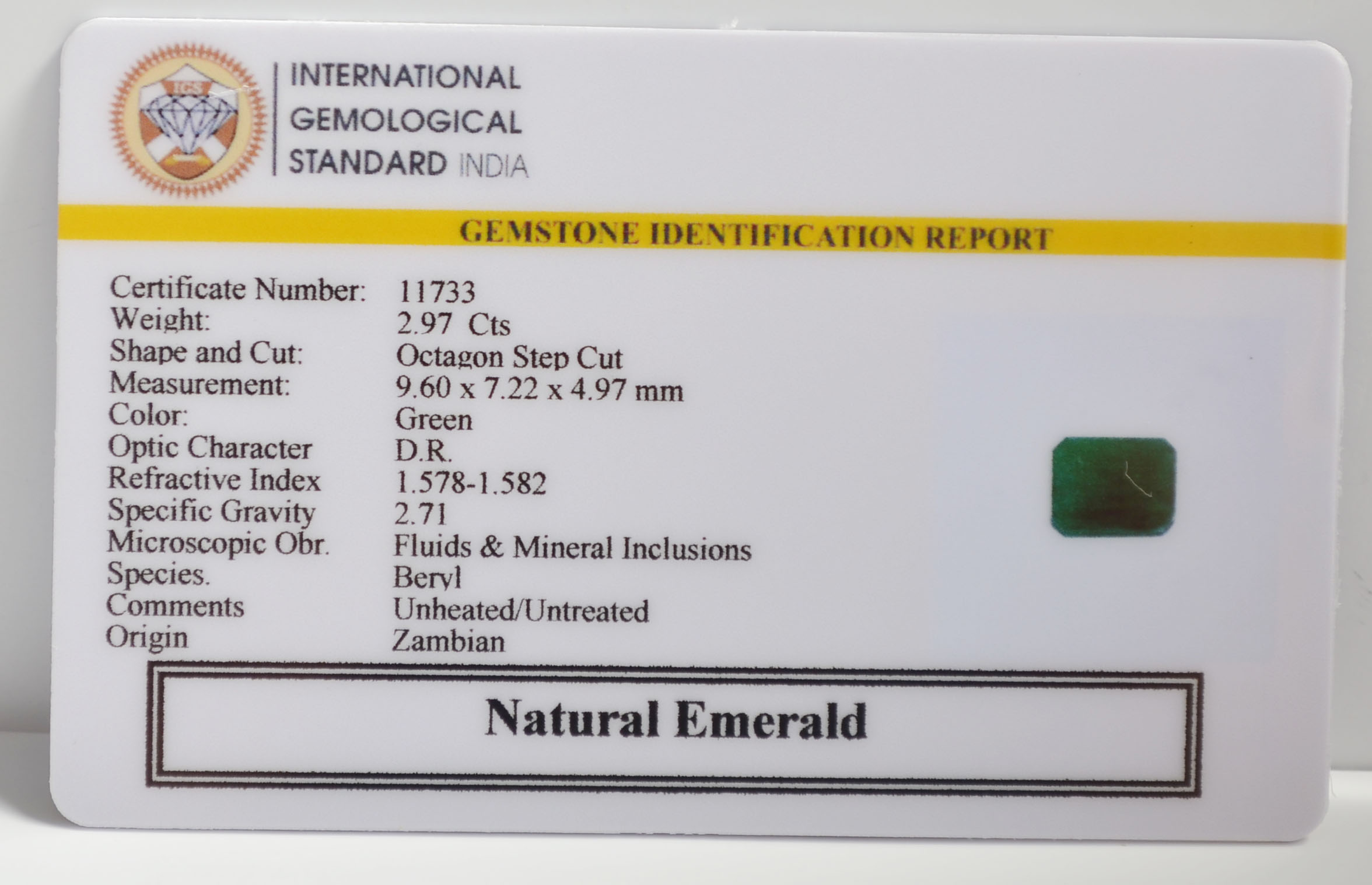 EMR22745 2 EMERALD 2.97 Ct.